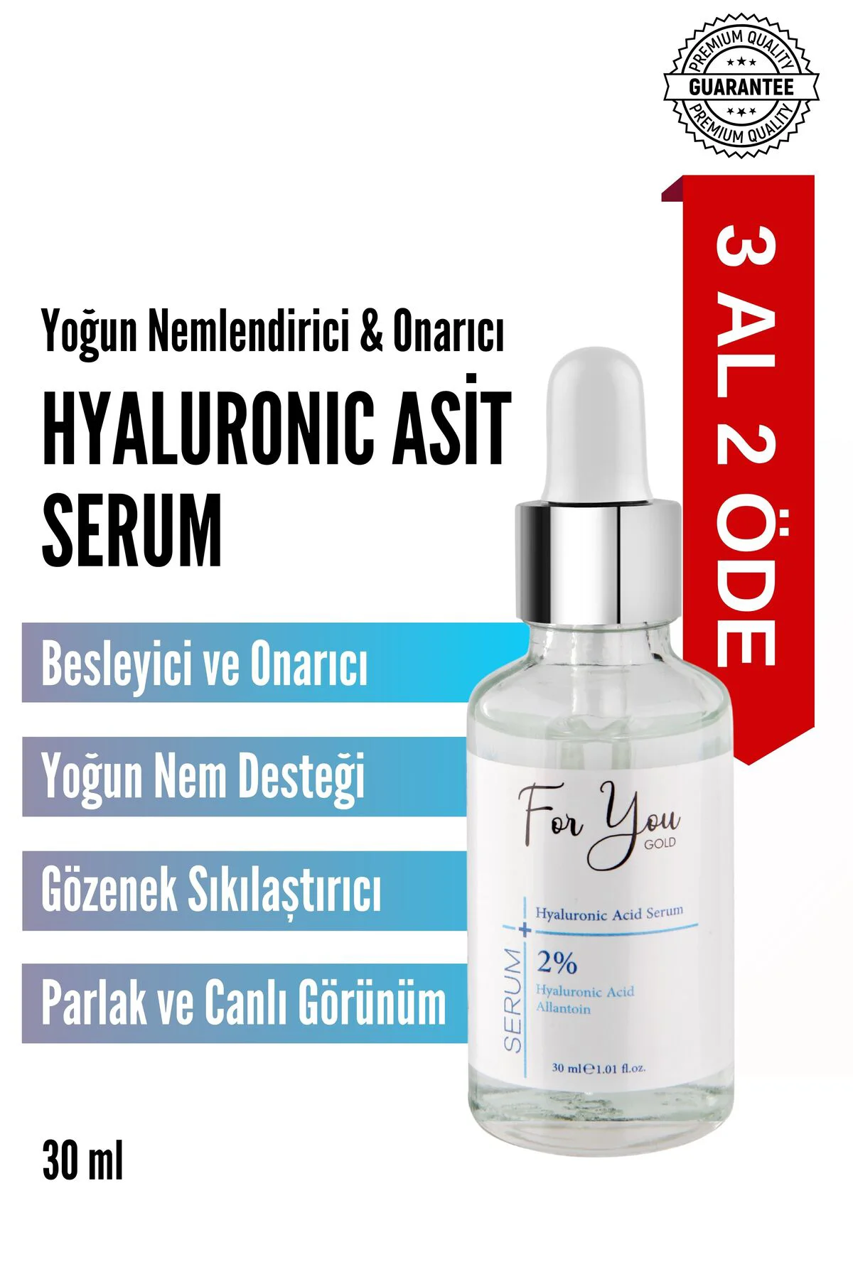 Yoğun Nemlendirici & Onarıcı Bakım Serumu Hyaluronic Asit – Allon