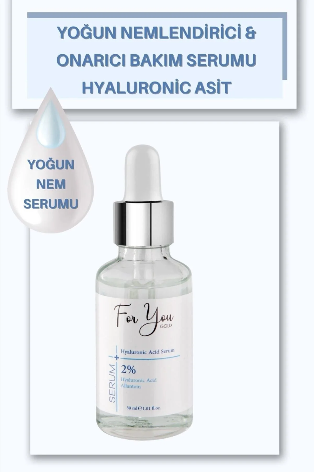 Yoğun Nemlendirici & Onarıcı Bakım Serumu Hyaluronic Asit – Allon