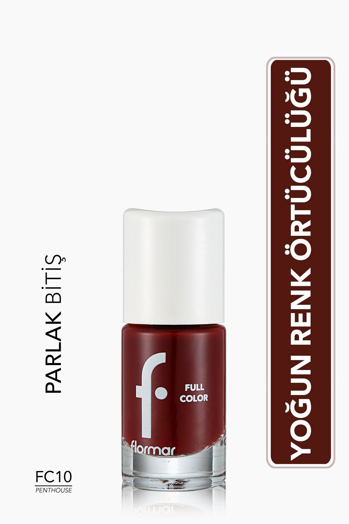 Flormar Yoğun Renk Veren Parlak Oje (Kiremit Kirmizisi)-Full Color Nail E