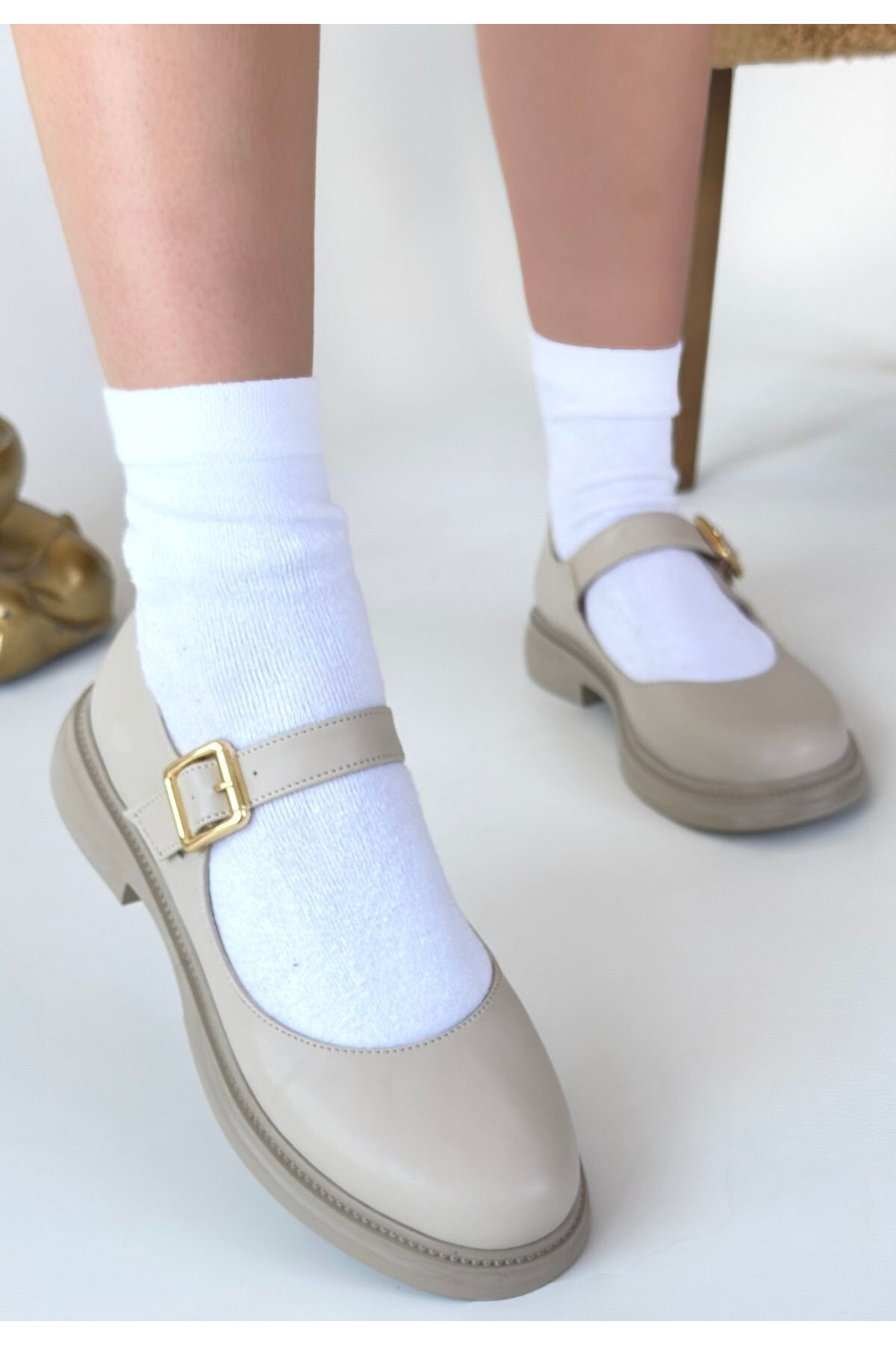 Erbilden Yokox Bej Cilt Oxford Ayakkabı Erbilden Yokox Bej Cilt Oxford Ayakkabı