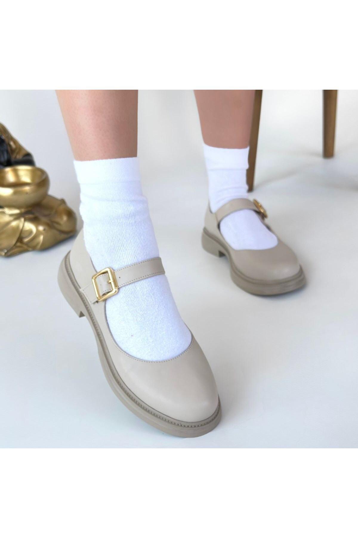 Erbilden Yokox Bej Cilt Oxford Ayakkabı Erbilden Yokox Bej Cilt Oxford Ayakkabı