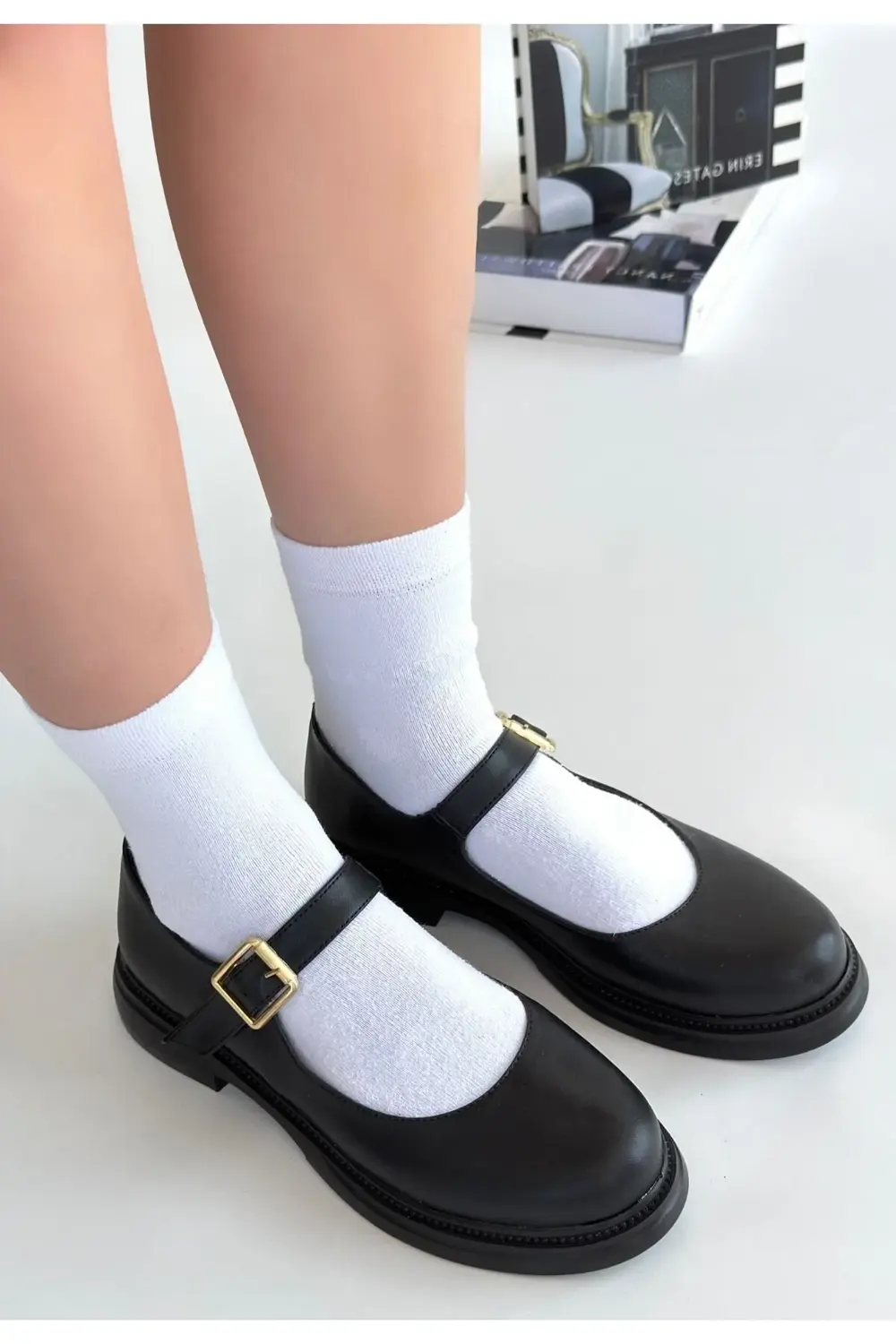 Yokox Siyah Cilt Oxford Ayakkabı Yokox Siyah Cilt Oxford Ayakkabı