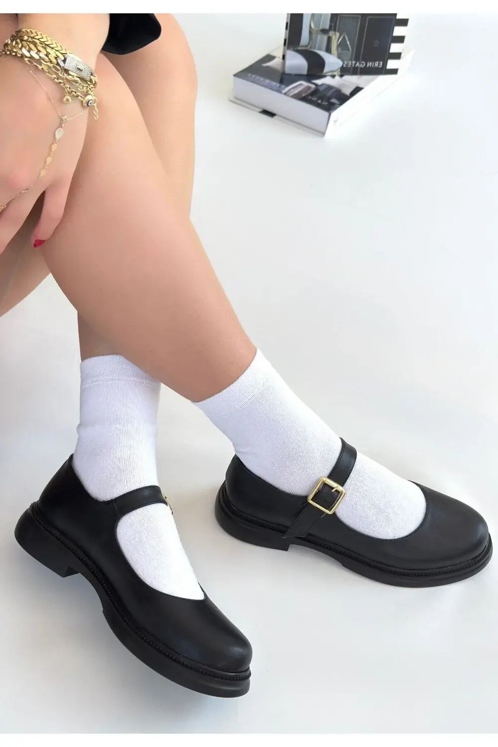 Yokox Siyah Cilt Oxford Ayakkabı Yokox Siyah Cilt Oxford Ayakkabı