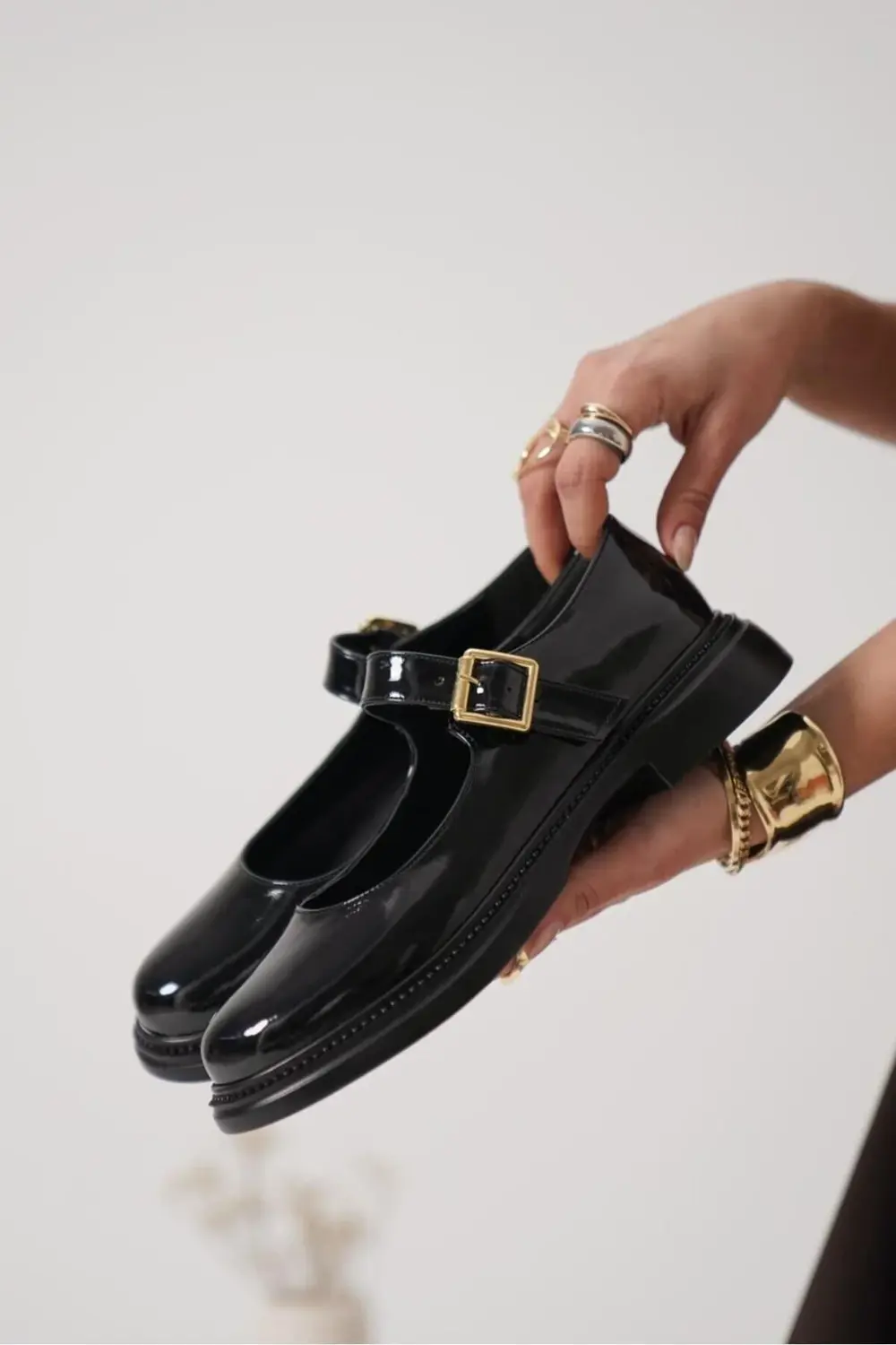 Yokox Siyah Rugan Oxford Ayakkabı Yokox Siyah Rugan Oxford Ayakkabı