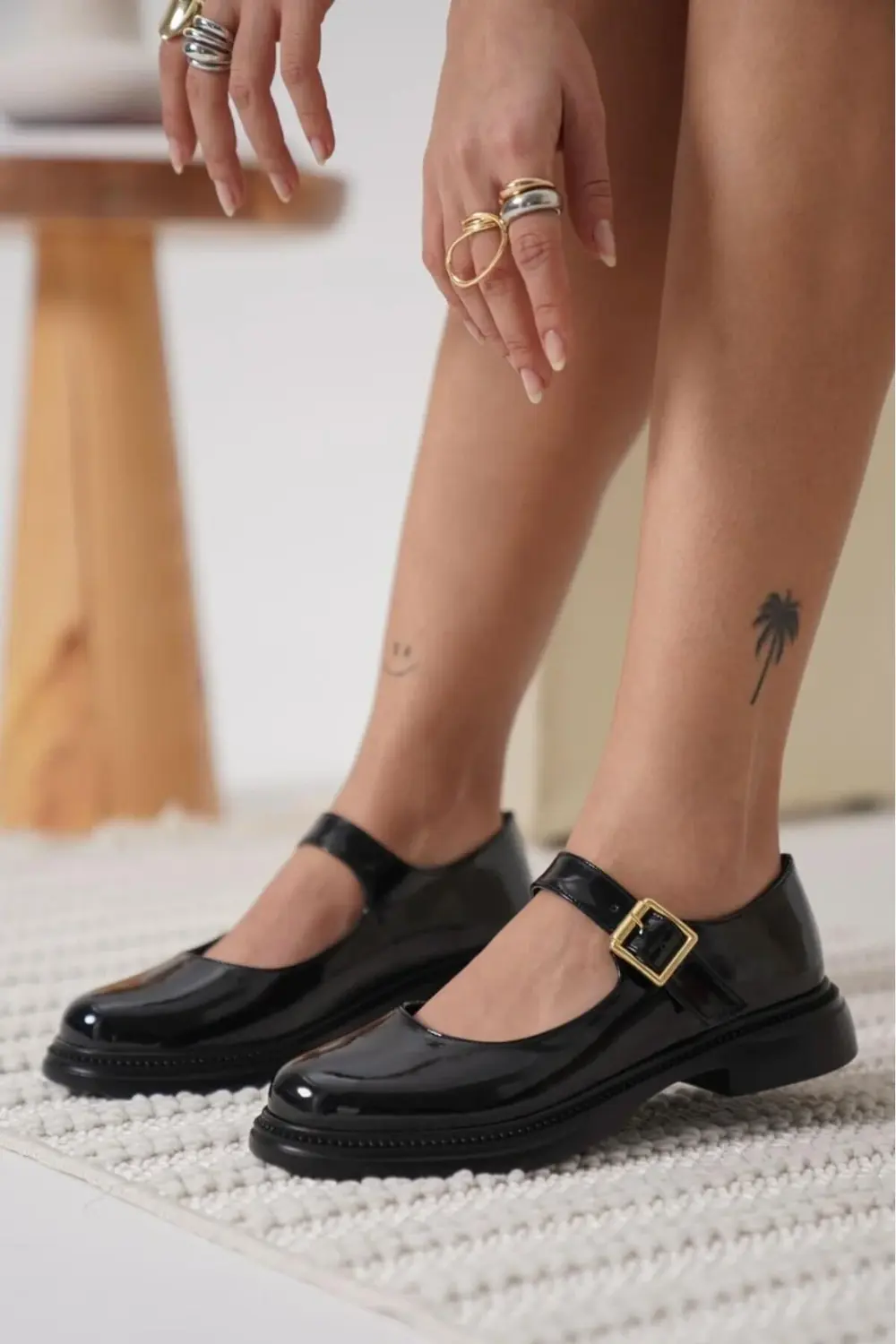 Yokox Siyah Rugan Oxford Ayakkabı Yokox Siyah Rugan Oxford Ayakkabı