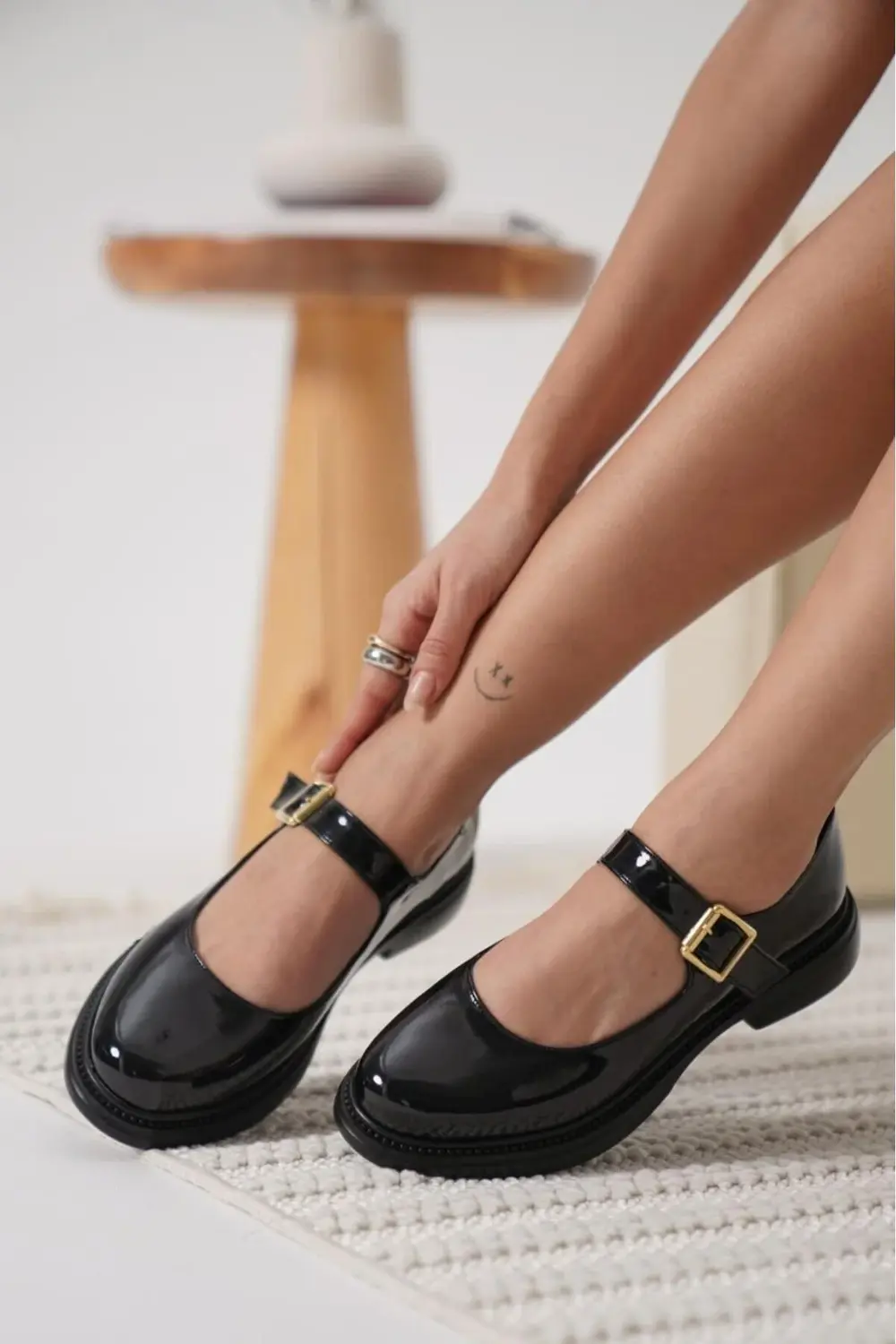 Yokox Siyah Rugan Oxford Ayakkabı Yokox Siyah Rugan Oxford Ayakkabı