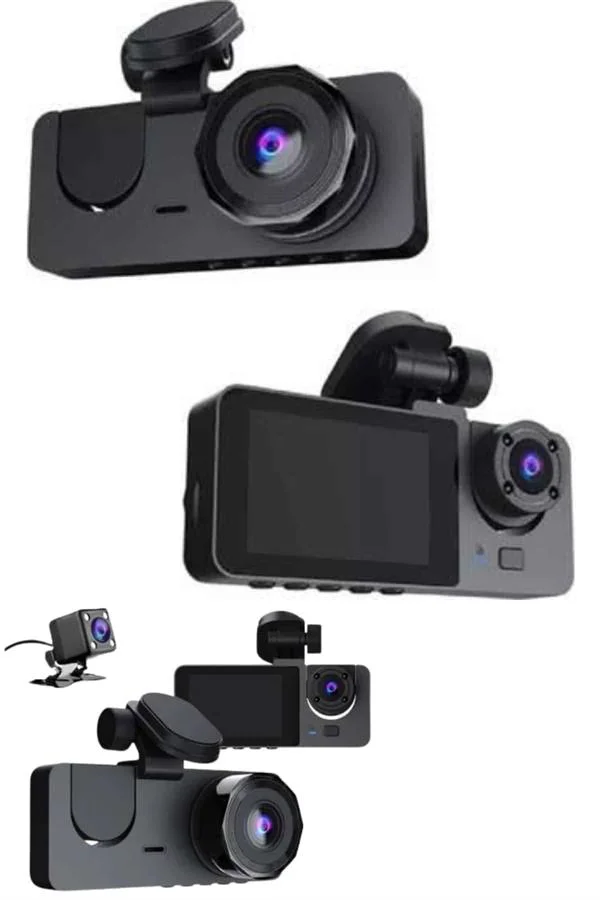 Yol Kayıt Araç Kamerası HD DVR 3 Kameralı 2.0in Ekranlı Ön İç Arka Fiyatı, Yorumları ve Özellikleri