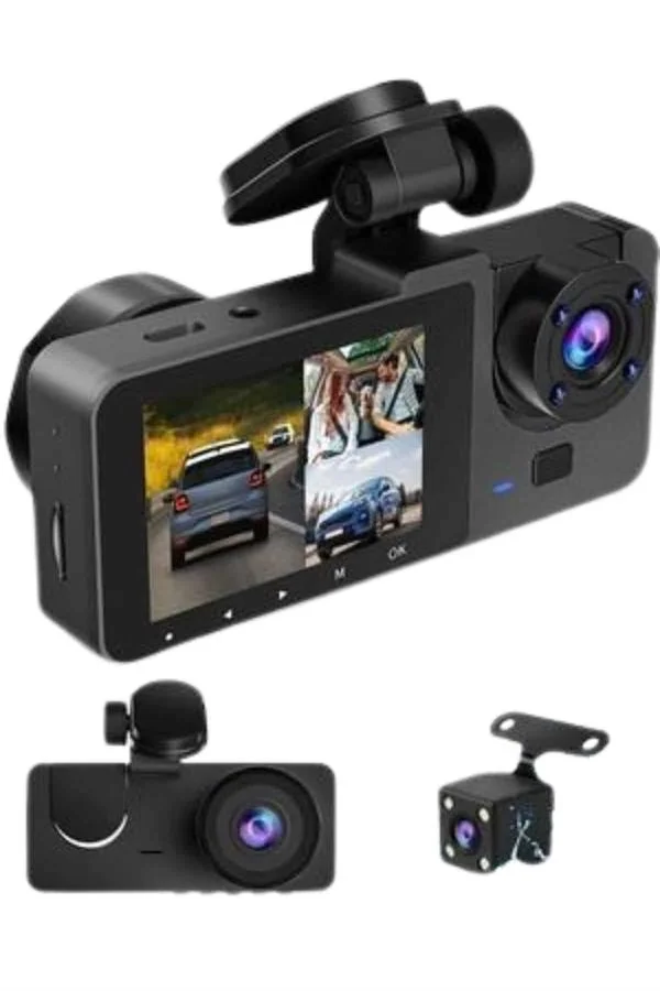 Yol Kayıt Araç Kamerası HD DVR 3 Kameralı 2.0in Ekranlı Ön İç Arka Fiyatı, Yorumları ve Özellikleri