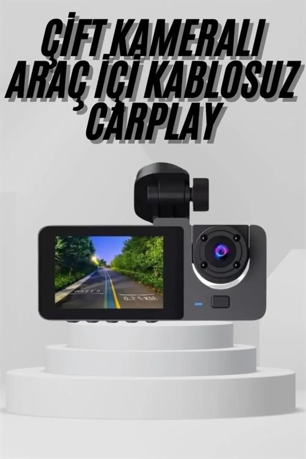 Yol Kayıt Araç Kamerası HD DVR 3 Kameralı 2.0in Ekranlı Ön İç Ark