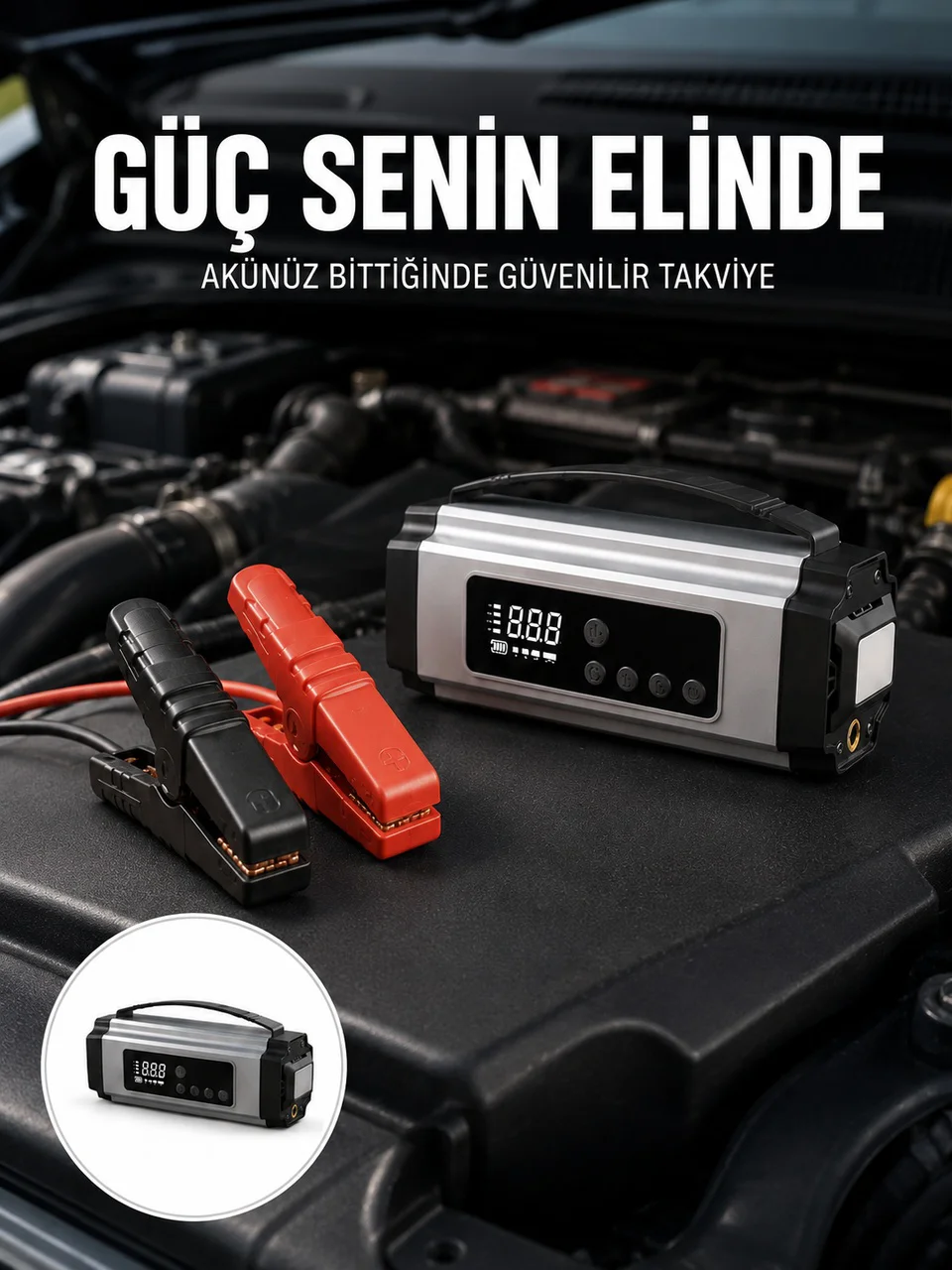 Yolda Kalmaya Son Dijital Ekranlı Akü Takviye Ve Hava Kompresörü Çok Fonksiyonlu Acil Güç Ünitesi Yeni Nesil - Lisinya