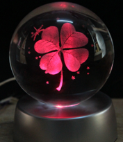 İhtiyaçavm Yonca Plastik Altlikli İşikli Cam Küre 6Cm