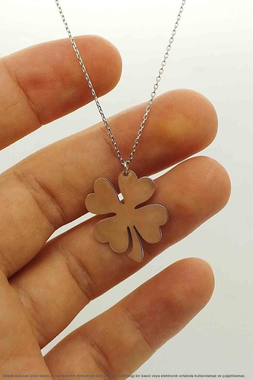 Beyisa Yonca Yaprağı Gümüş Kolye 925 Ayar Beyisa Yonca Yaprağı Gümüş Kolye 925 Ayar