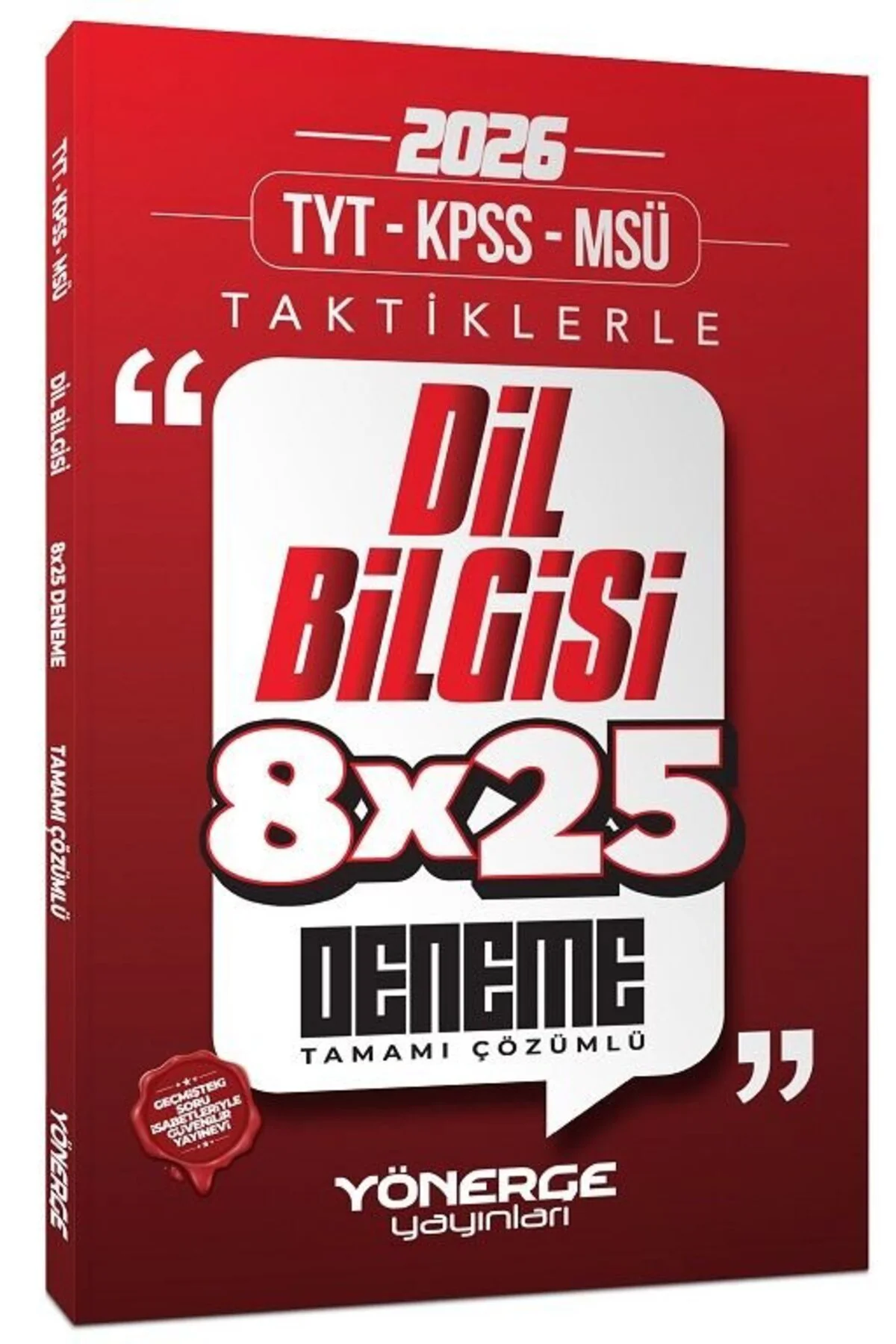Yönerge 2026 TYT KPSS MSÜ Taktiklerle Dil Bilgisi 8x25 Deneme Çöz