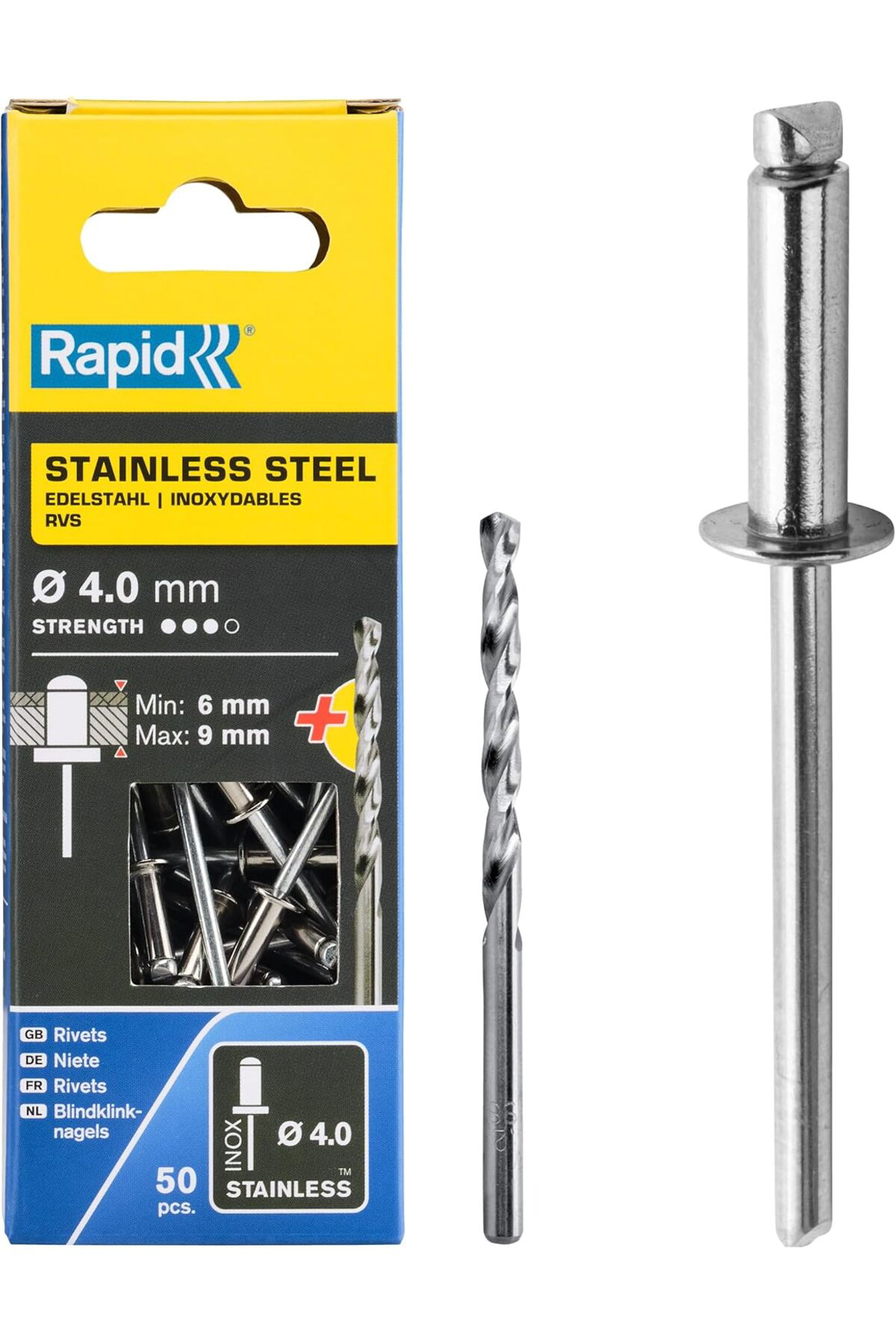 Yonlinesell Perçin 4X12 mm Paslanmaz Matkap Ucu 1222207