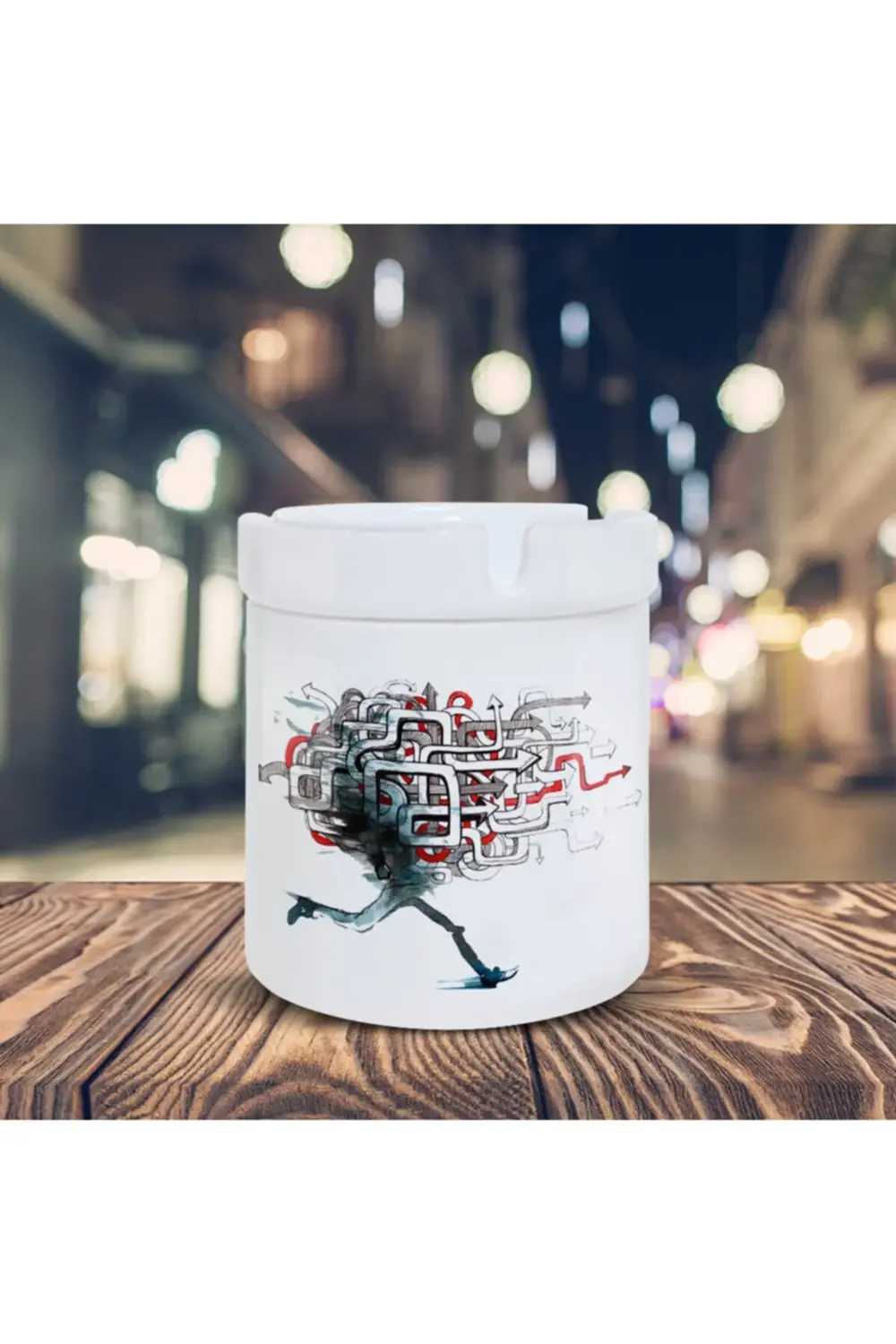 Yönünü Kaybetmiş Koşan Ayaklar Baskılı Küllük Kül Tablası 45023