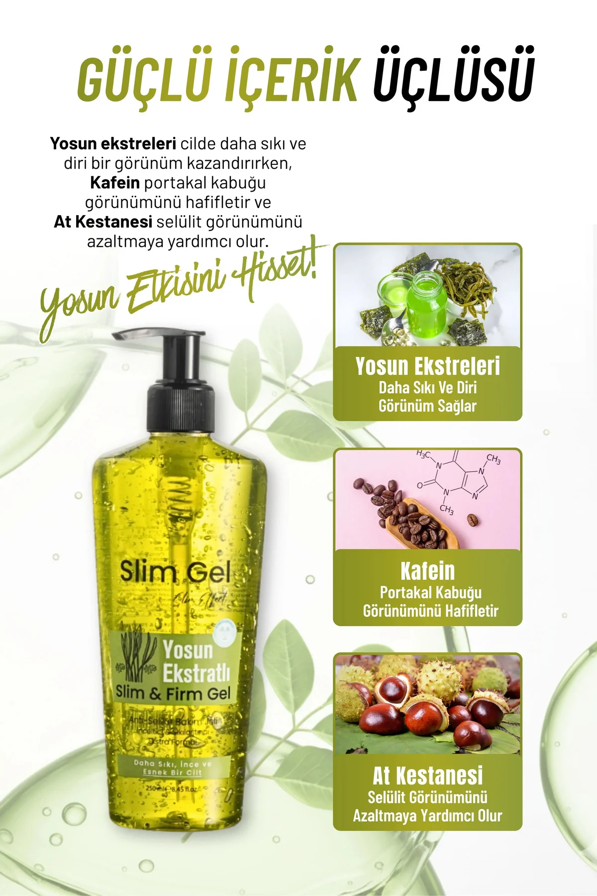 Yosun Özlü Ekstra Slim Jel – Selülit & Çatlak Karşıtı, Bölgesel İ