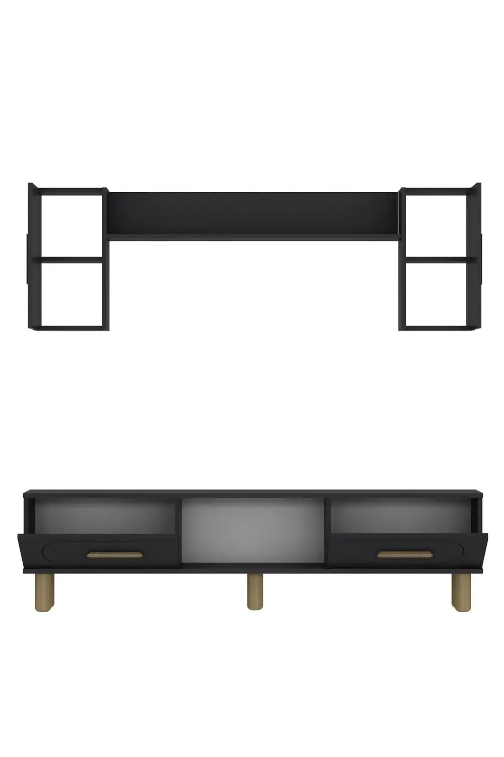 YOSUNCT BOHEM TV ÜNİTESİ TAKIMI ANTRASİT-ANTRASİT-SAFİR KULP