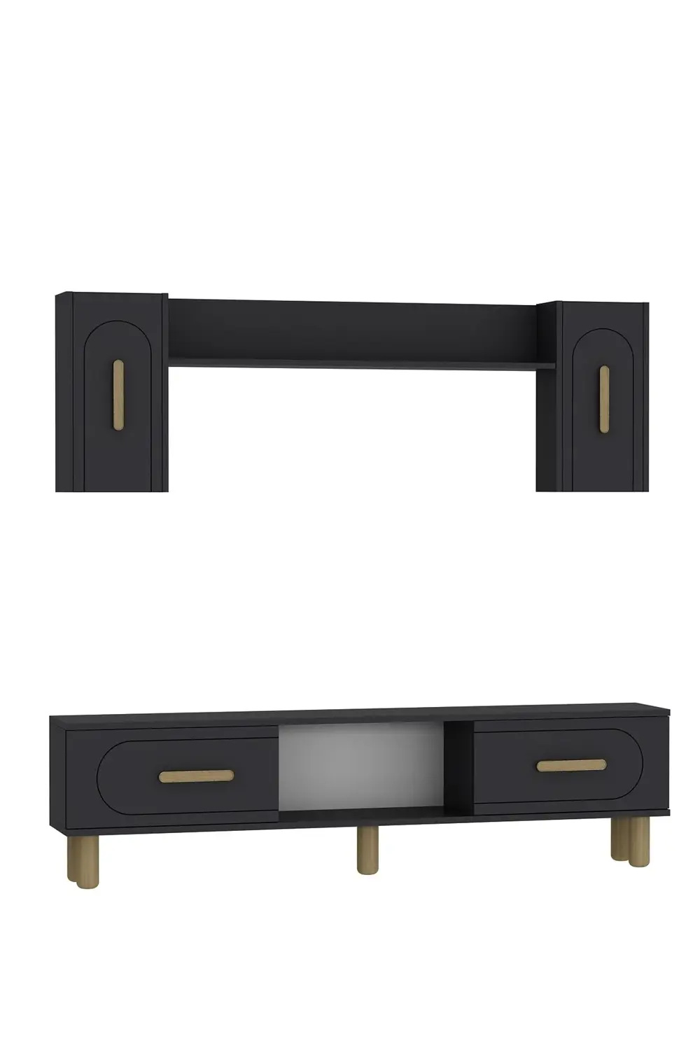 YOSUNCT BOHEM TV ÜNİTESİ TAKIMI ANTRASİT-ANTRASİT-SAFİR KULP