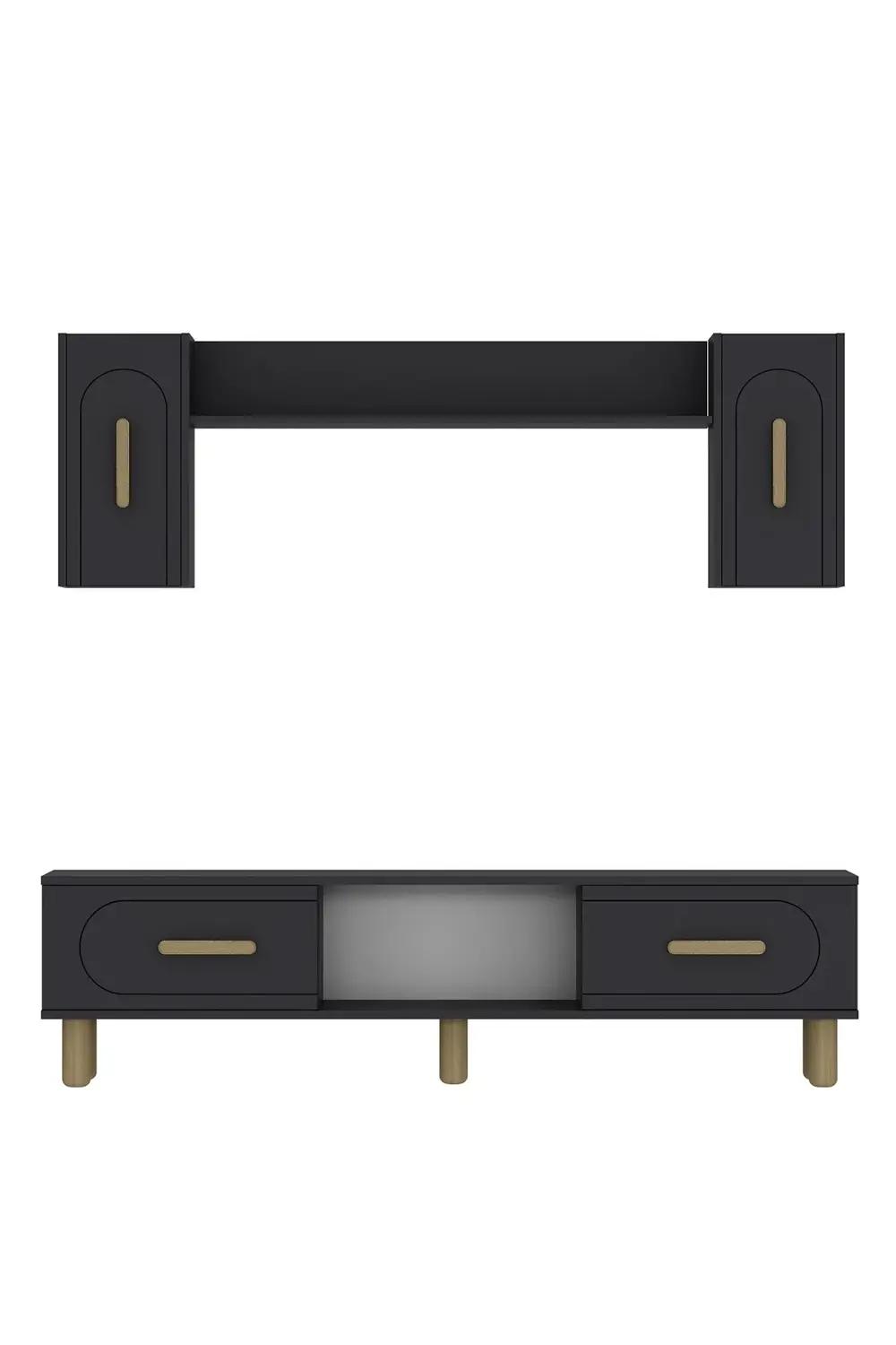 YOSUNCT BOHEM TV ÜNİTESİ TAKIMI ANTRASİT-ANTRASİT-SAFİR KULP