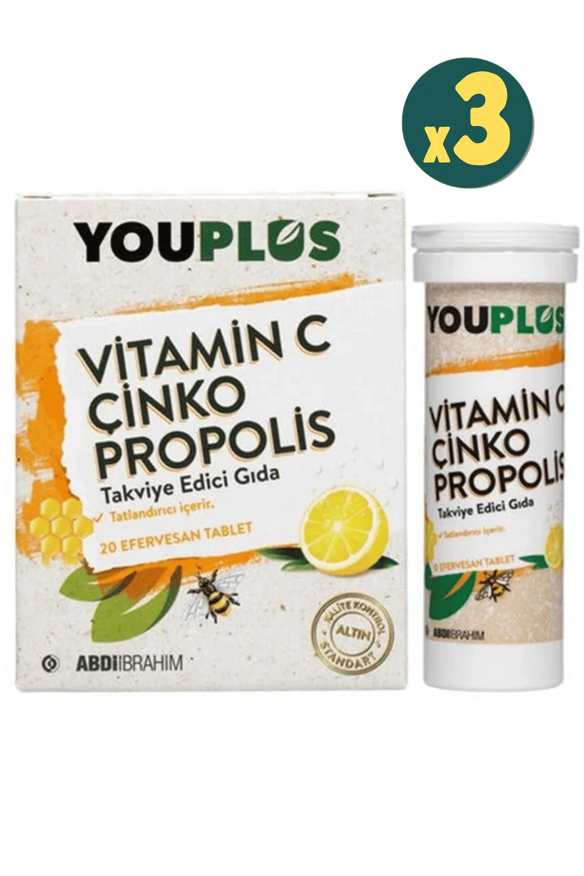 Youplus Vitamin C Çinko Propolis 20 Efervesan Tablet 3 Adet Youplus Vitamin C Çinko Propolis 20 Efervesan Tablet 3 Adet