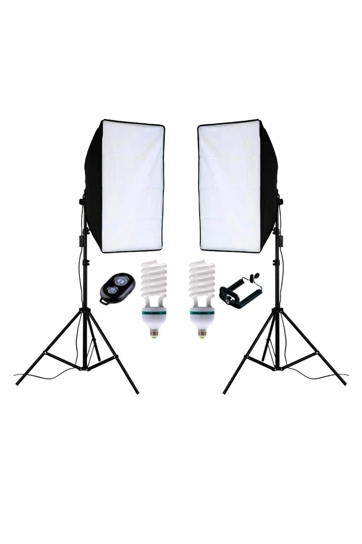 Youtuber Kanalı Videosu Için 50x70cm Softbox Daimi Işık Seti 2x85