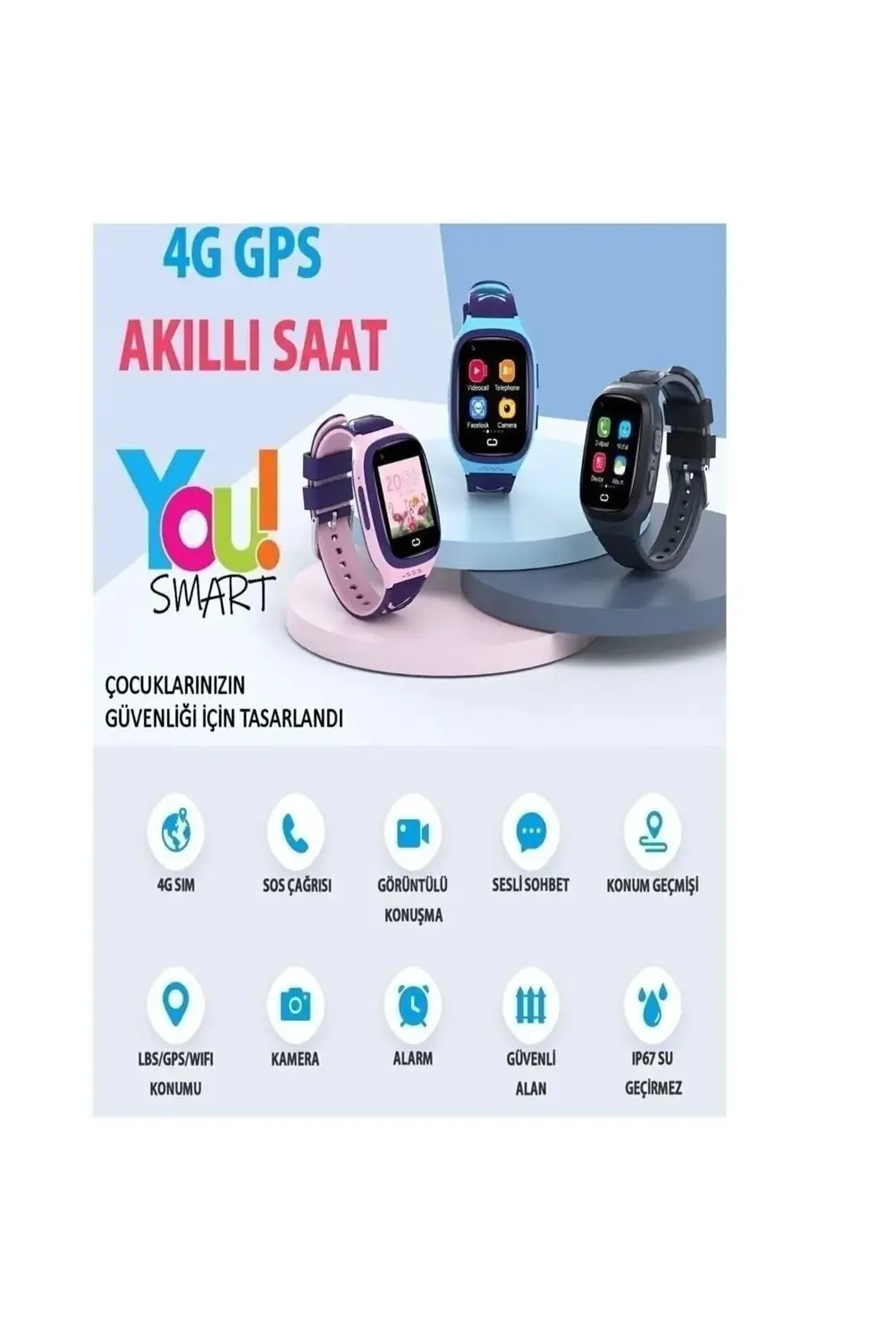 Youwatch Gps Mavi Akıllı Çocuk Saati