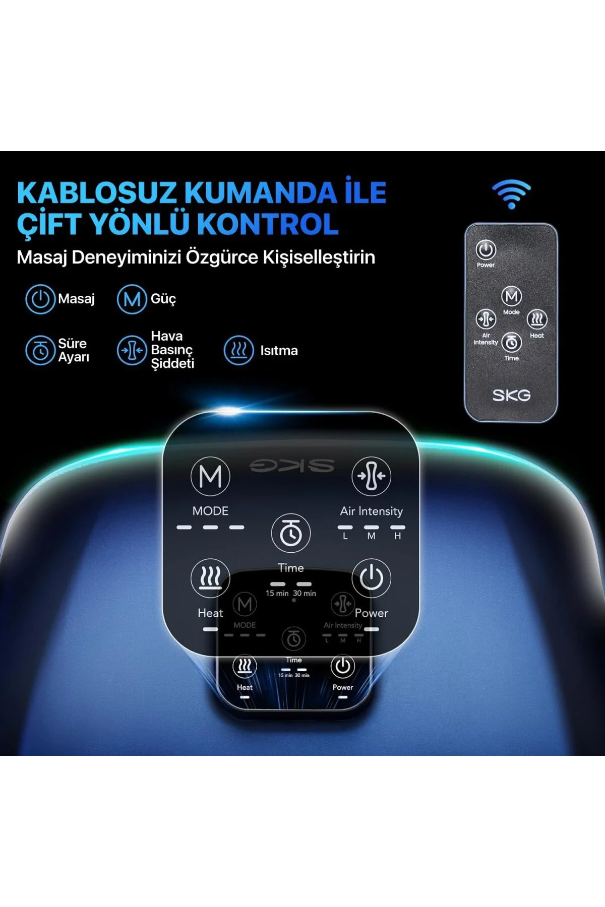 YS100 Isıtmalı Ayak Masaj Aleti | Uzaktan Kumandalı | 360° Shiatsu & Hava Basıncı |