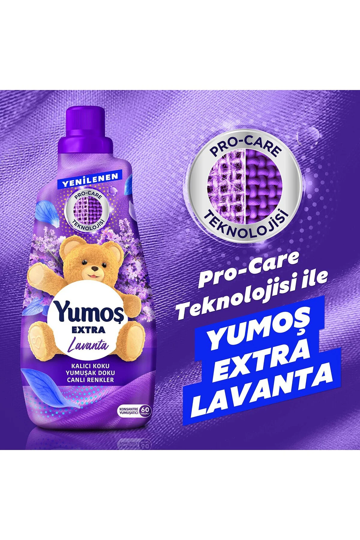 Yu moş Extra Konsantre Çamaşır Yumuşatıcısı Lavanta 1440 ML 60 Yı