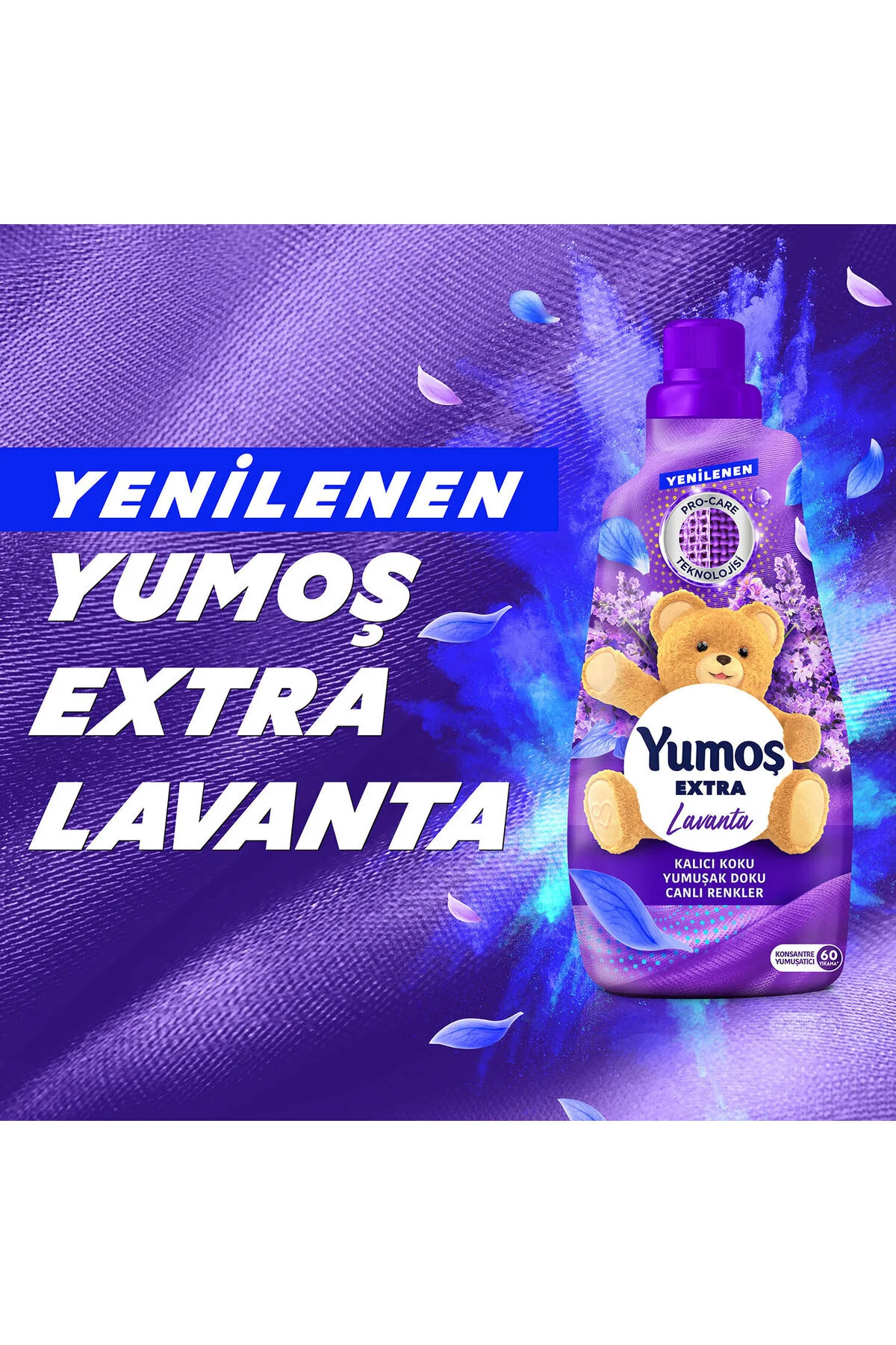 Yu moş Extra Konsantre Çamaşır Yumuşatıcısı Lavanta 1440 ML 60 Yı