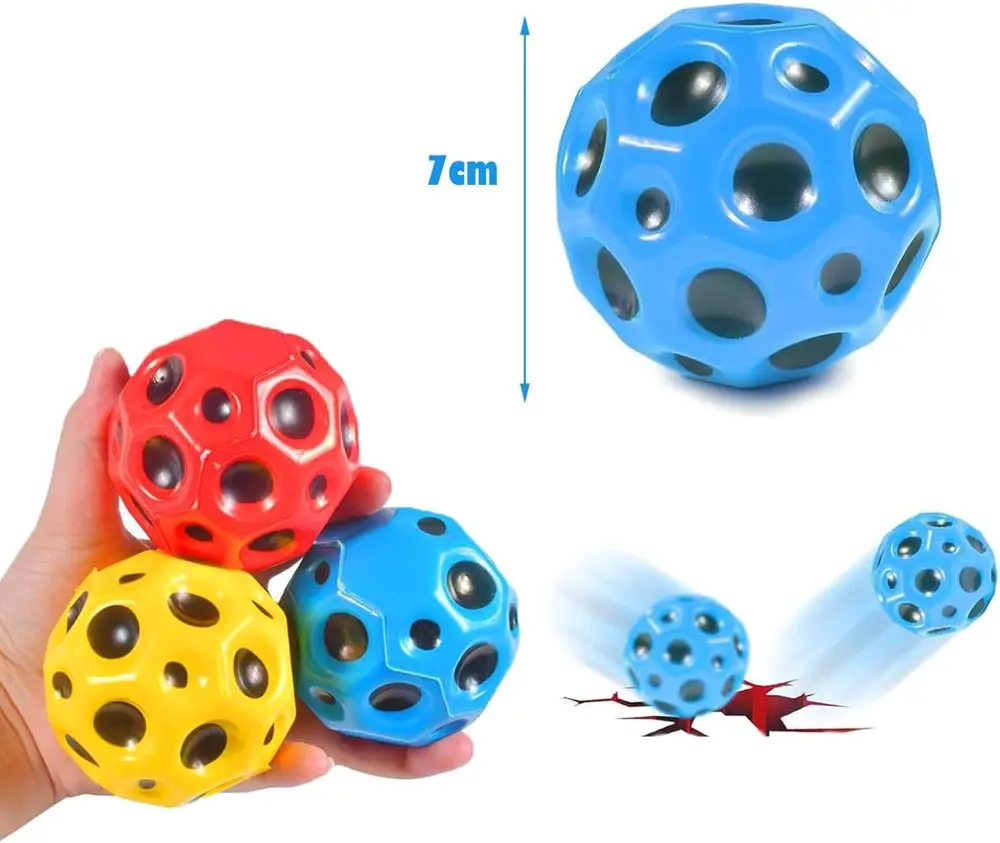 Yükseğe Zıplayan Top Moon Ball Ay Topu Karışık Tek Renkli 7 cm - 