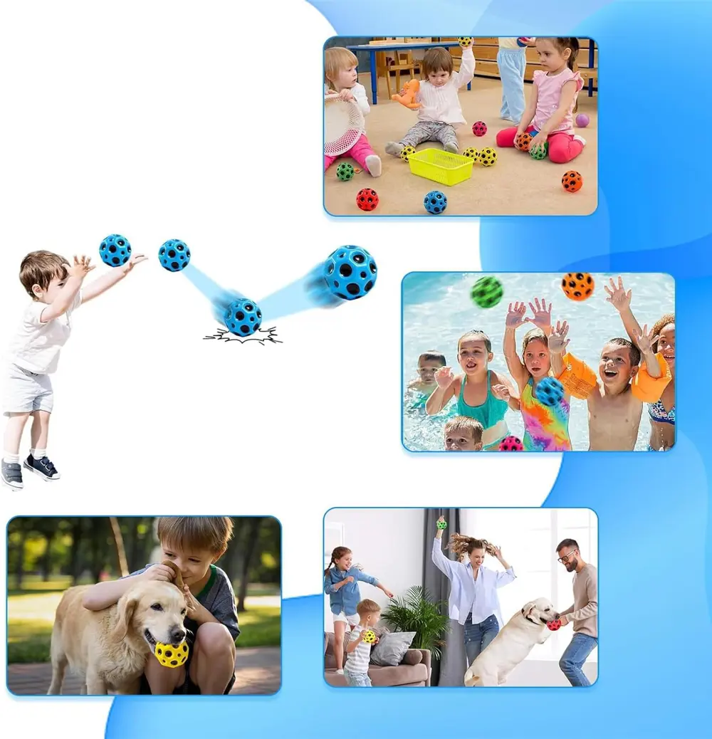 Yükseğe Zıplayan Top Moon Ball Ay Topu Karışık Tek Renkli 7 cm - 