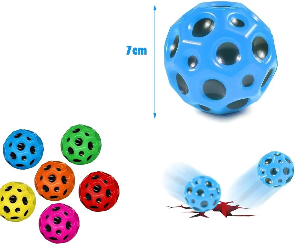 Yükseğe Zıplayan Top Moon Ball Ay Topu Karışık Tek Renkli 7 cm - 