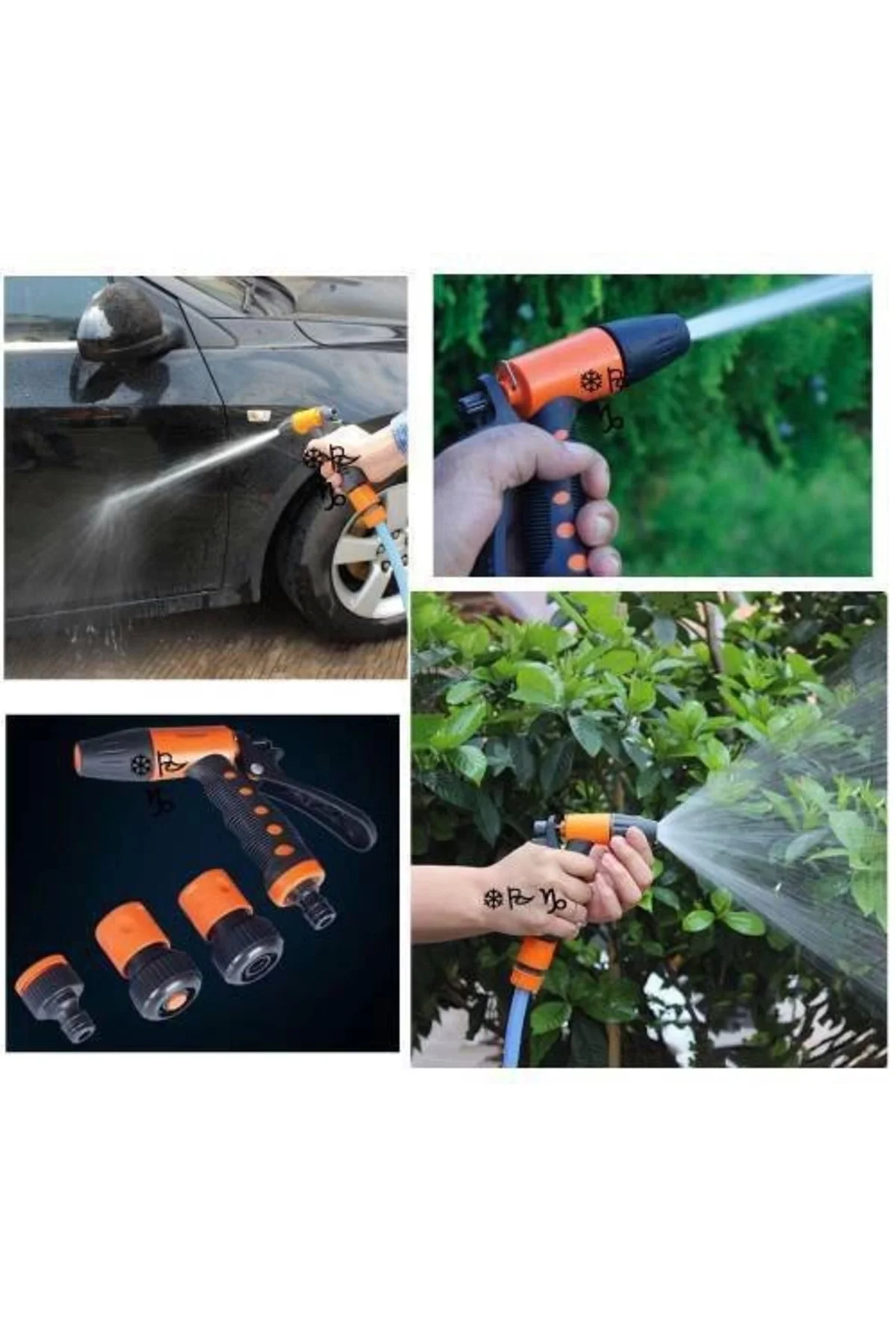 Yüksek Basınçlı Su Püskürtme Tabancası Sulama Bahçe Hortumu Tazyi