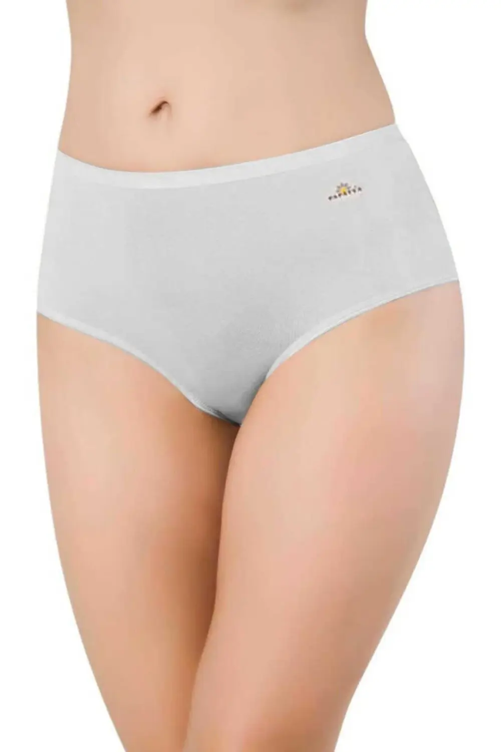 Yüksek Bel Beyaz Modal 3lü Külot-1851