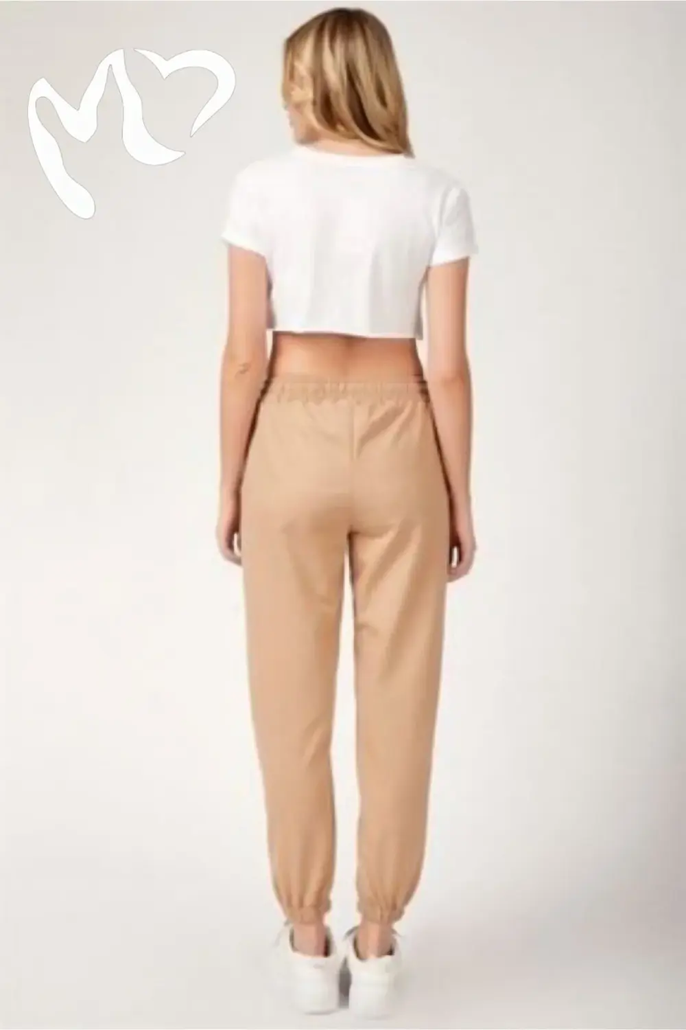 Yüksek Belli Jogger iki iplik Kadın Eşofman Altı - kırmızı