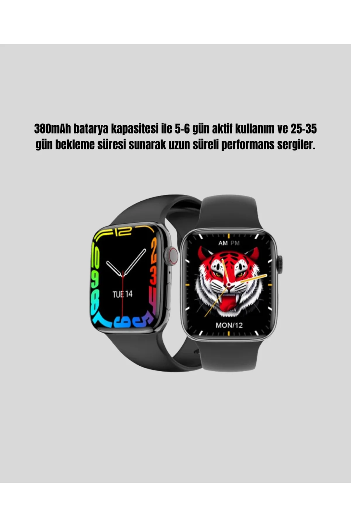 Yüksek Çözünürlüklü 1.9" Akıllı Saat – 5-6 Gün Aktif Kullanım, Şı