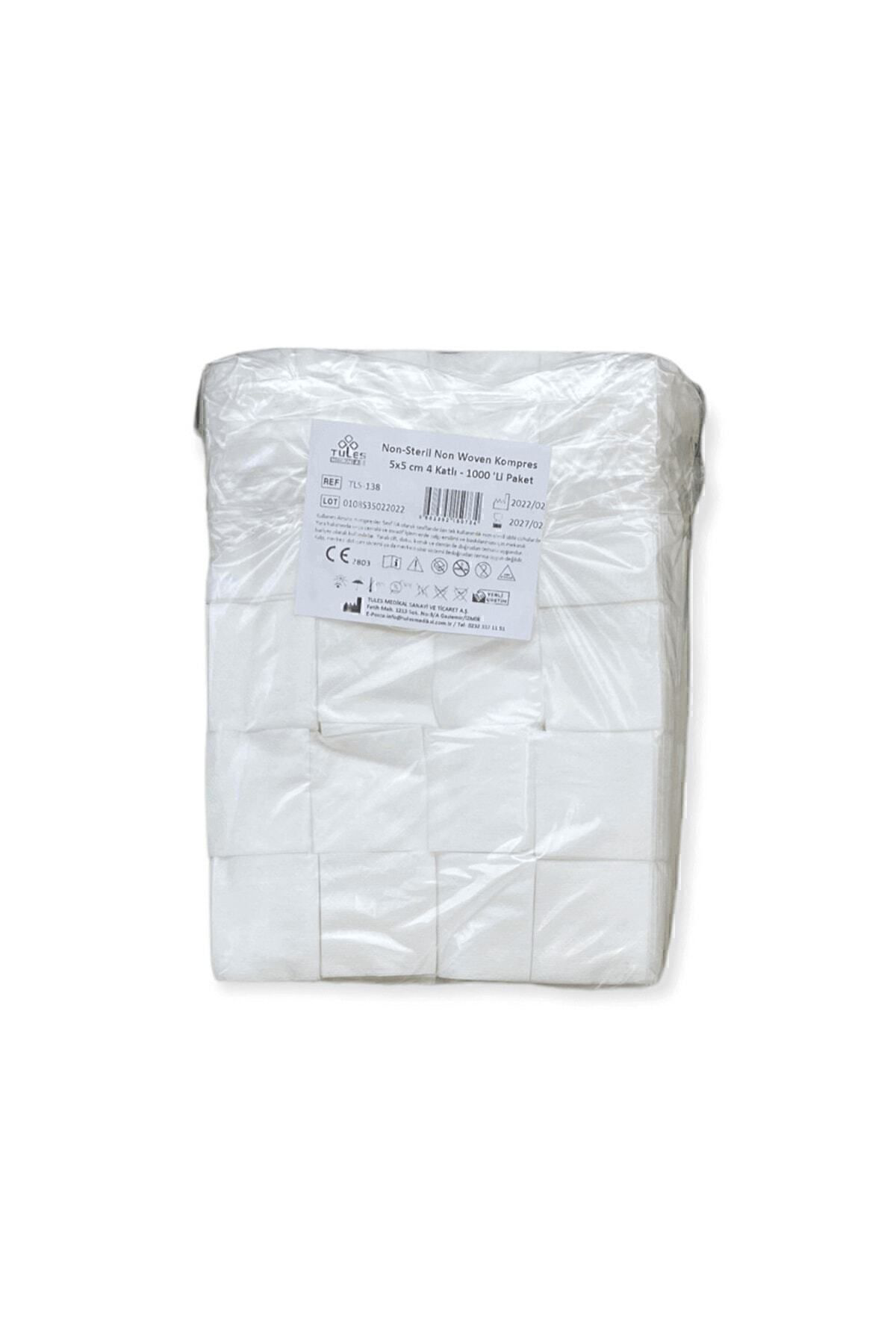 Yüksek Emişli Spanç Nonwoven 5 X 5 4 Kat 1000 Adetlik Paket Tules