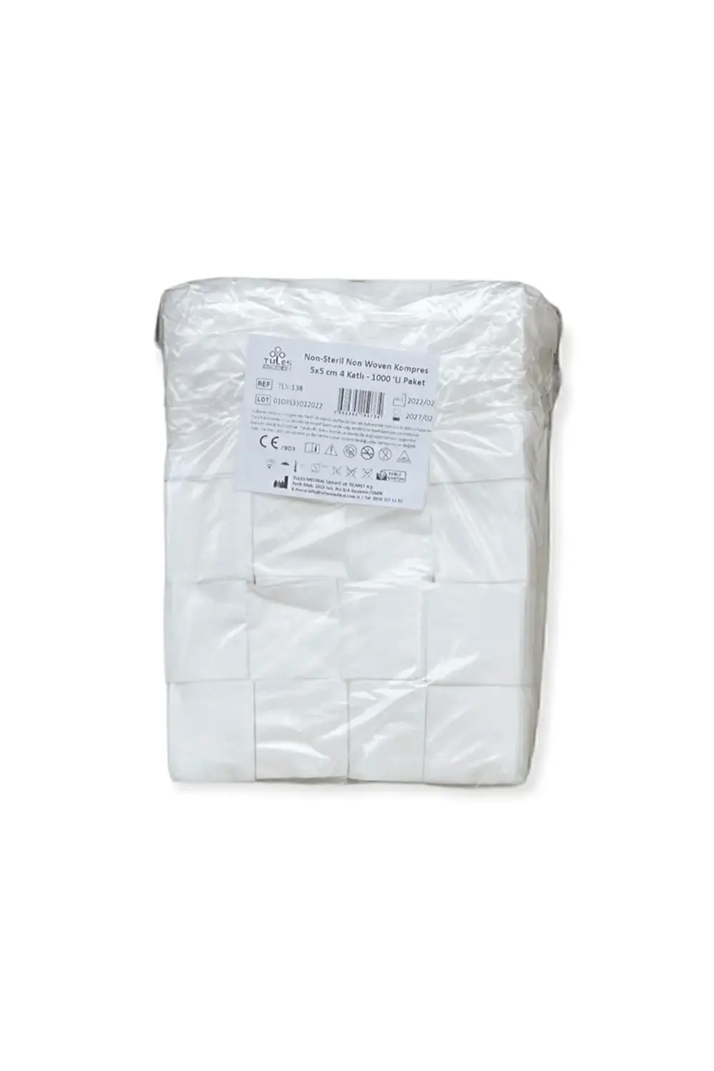 Yüksek Emişli Spanç Nonwoven 5 X 5 4 Kat 1000 Adetlik Paket Tules
