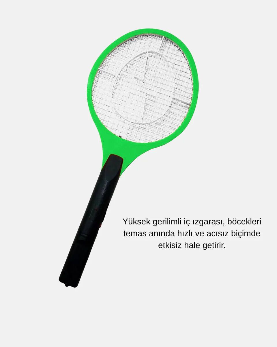 Yüksek Gerilimli Elektronik Sinek Raket – Sessiz Kimyasız ve Güvenli Kullanım