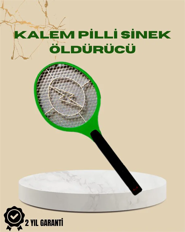 Yüksek Gerilimli Elektronik Sinek Öldürücü - Pil ile Çalışan ve Güvenlik Izgaralı