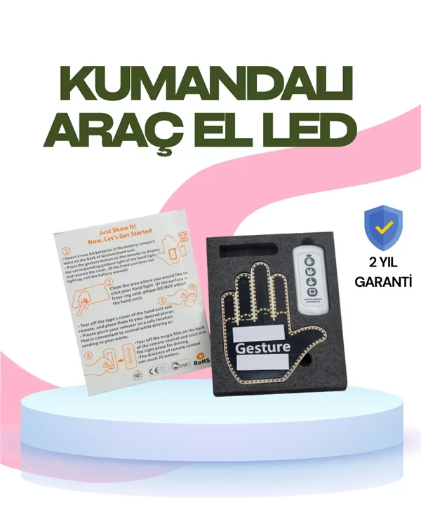 Yüksek Görünürlüklü Otomobil Jest Işığı – 3 Modlu LED Arka Cam Aksesuarı, Pratik ve Eğlenceli - Lisinya