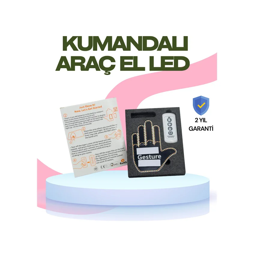 Yüksek Görünürlüklü Otomobil Jest Işığı 3 Modlu Led Arka Cam Aksesuarı, Pratik Ve Eğlenceli - Lisinya Diğer