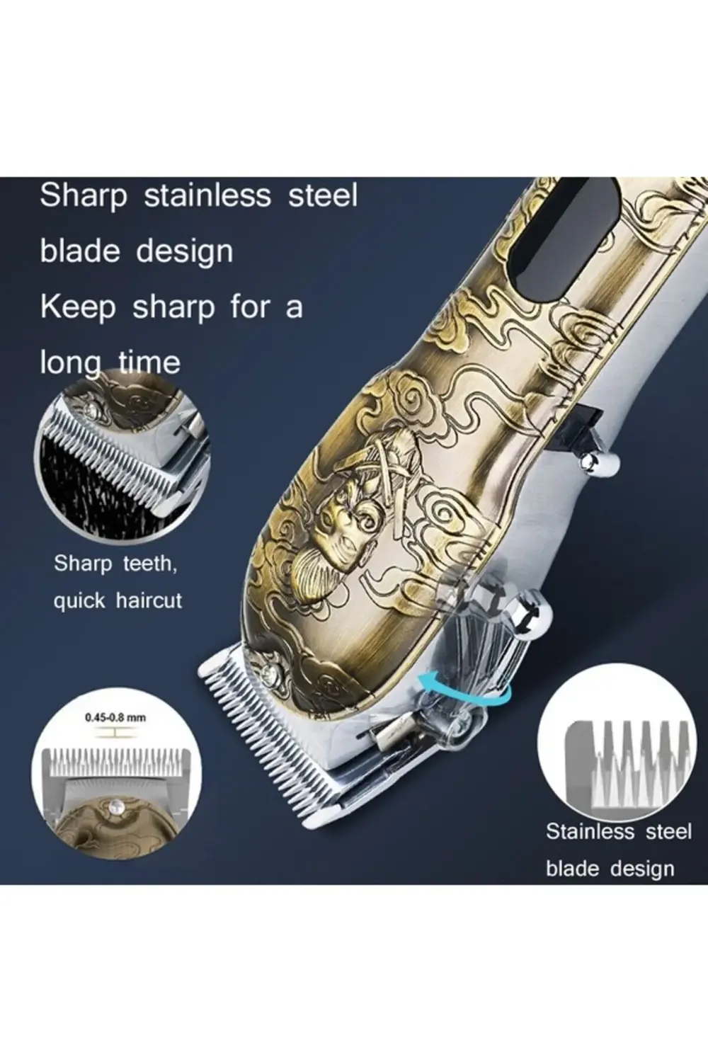 Yüksek Güçlü LCD Dijital Saç Kesme Aleti, Çok Renkli, Güç ve Şıkl