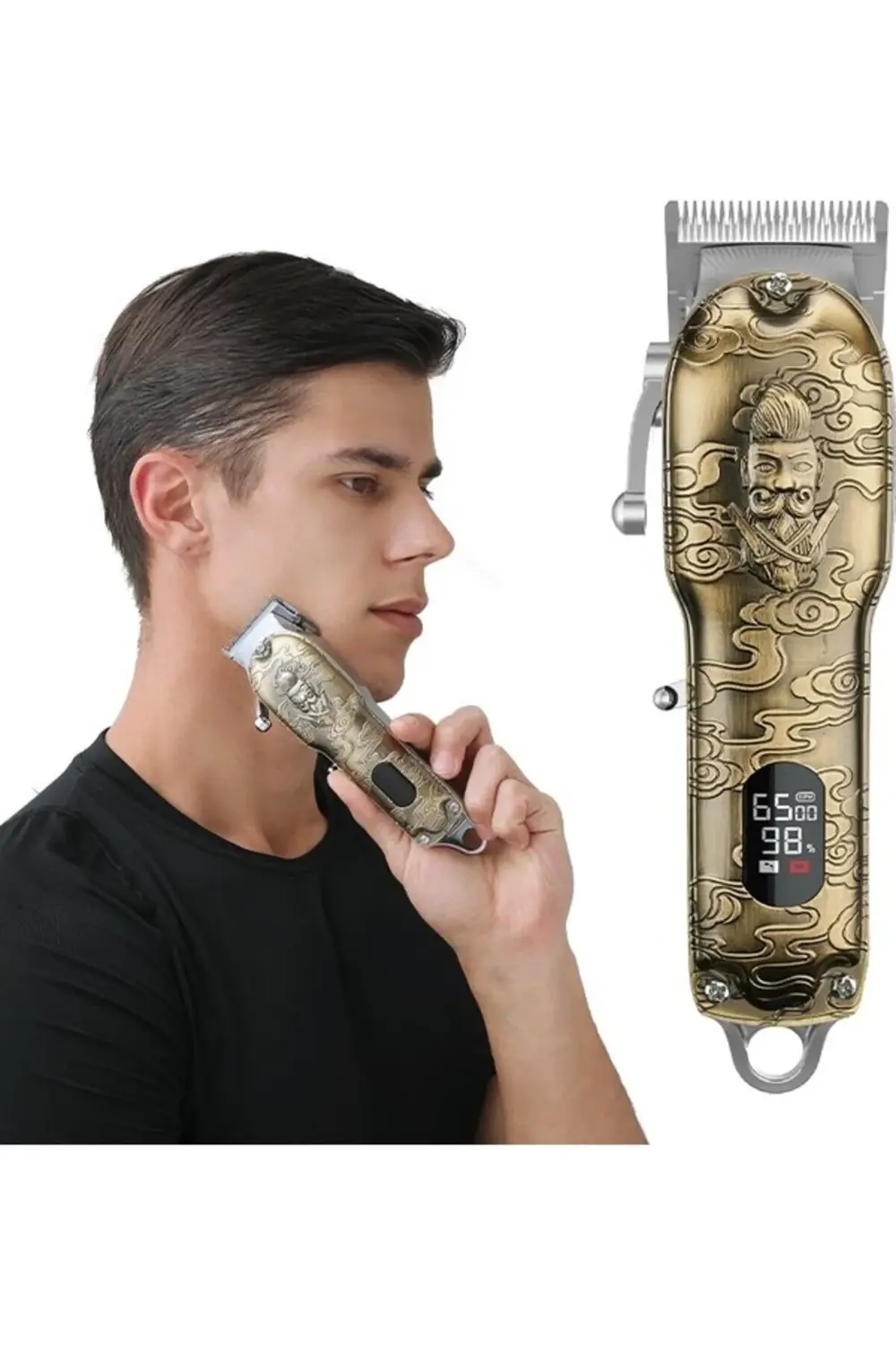 Yüksek Güçlü LCD Dijital Saç Kesme Aleti, Çok Renkli, Güç ve Şıkl