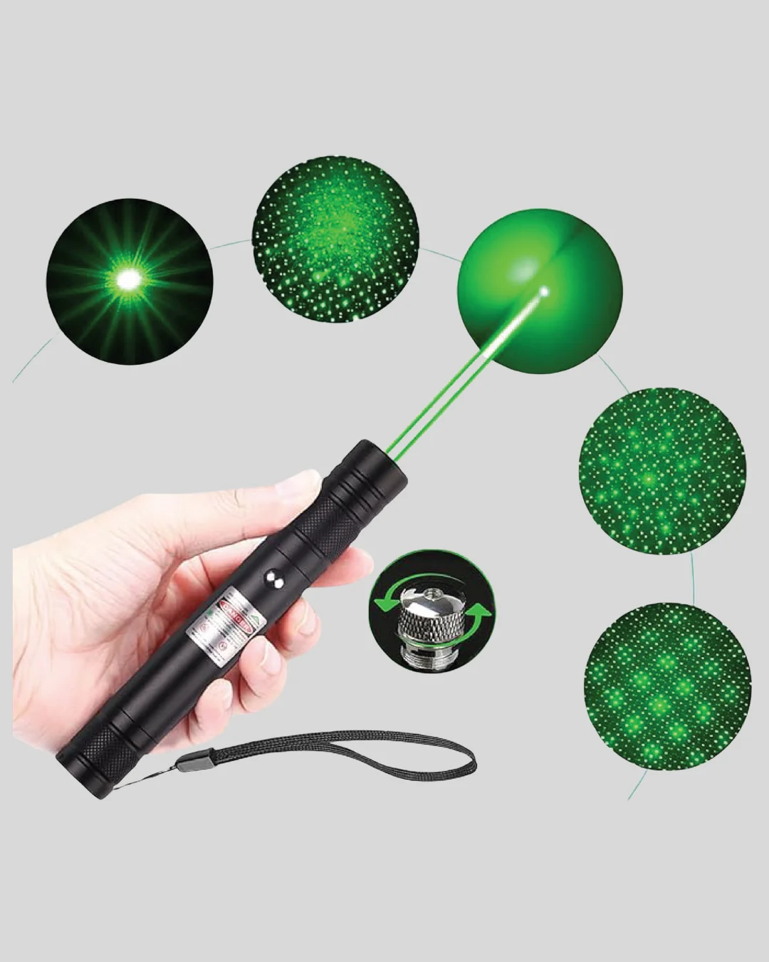 Yüksek Güçlü Yeşil Lazer Pointer 5000mW Şarjlı