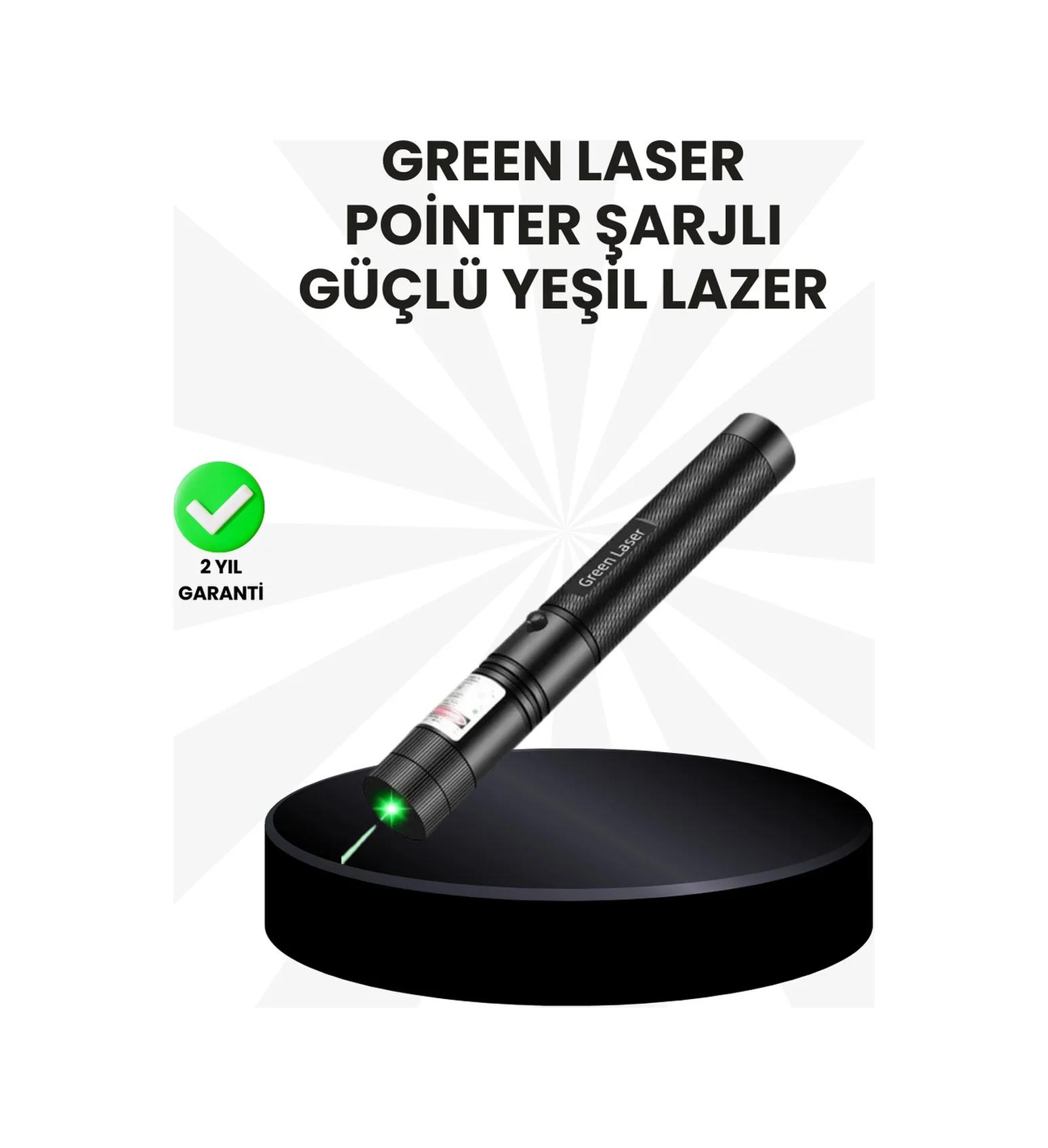 Yüksek Güçlü Yeşil Lazer Pointer 5000mw Şarjlı Diğer