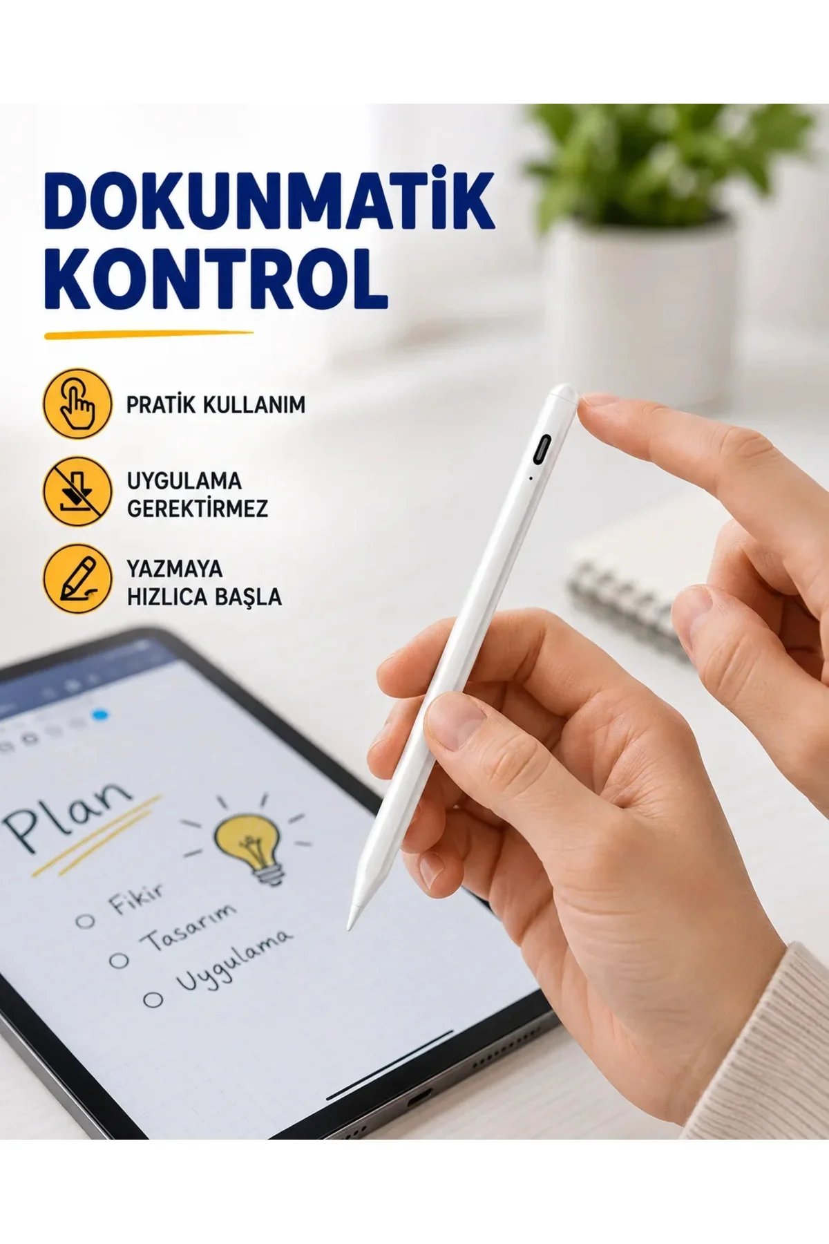 Yüksek Hassasiyetli Eğim Sensörlü Dijital Kalem – USB-C Hızlı Şarjlı Yeni Nesil Yüksek Hassasiyetli Eğim Sensörlü Dijital Kalem – USB-C Hızlı Şarjlı Yeni Nesil