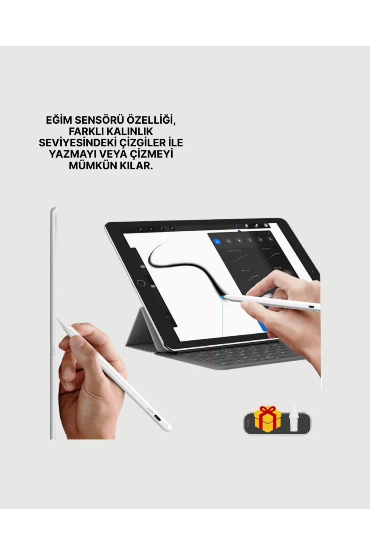 Yüksek Hassasiyetli Eğim Sensörlü Dijital Kalem – Usb-c Hızlı Şarjlı
