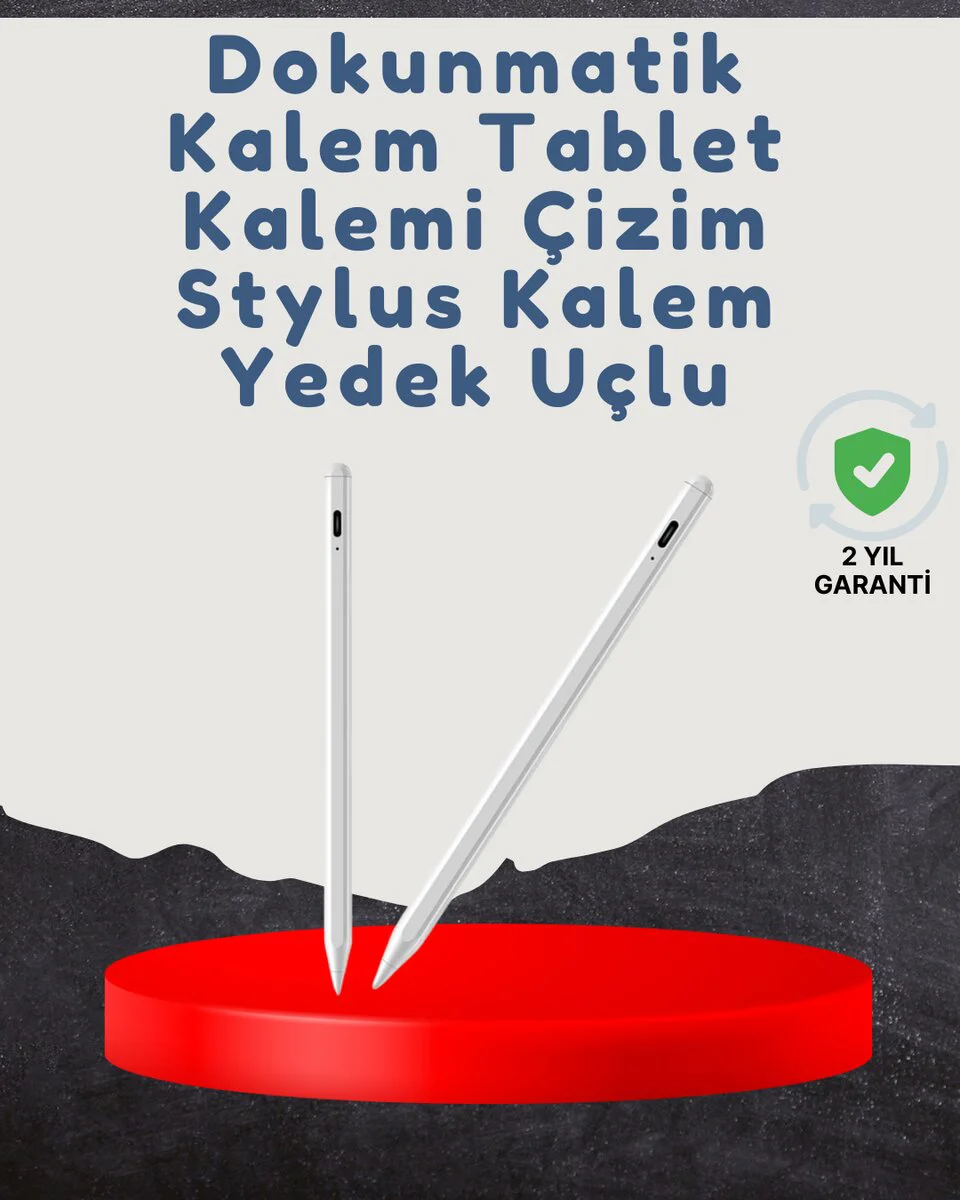 Yüksek Hassasiyetli Eğim Sensörlü Dijital Kalem – USB-C Hızlı Şarjlı | iPad Uyumlu