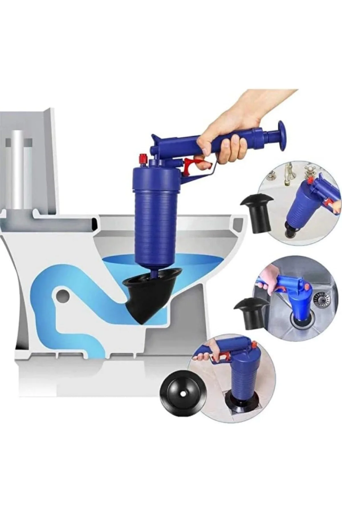 Yüksek Hava Basınçlı Banyo Gider Lavabo Klozet Borusu Tıkanıklığı
